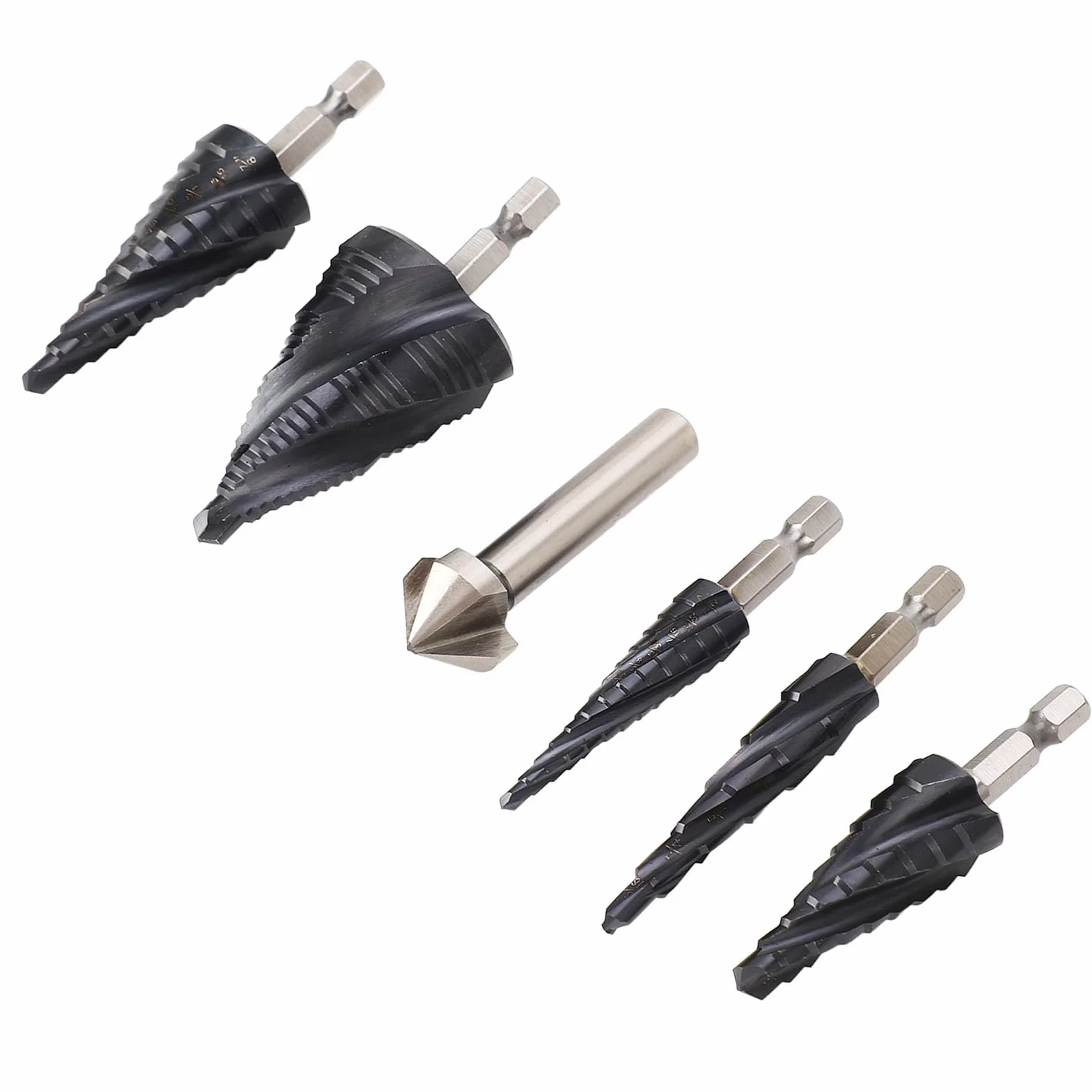 Marhynchus Juego de Brocas Escalonadas M35 Kit de Brocas Escalonadas de Cobalto 4 Flautas Vástago de 1/4 Pulgadas para Perforación de Metal Duro de Acero Inoxidable Fabricantes de Chapa Metálica