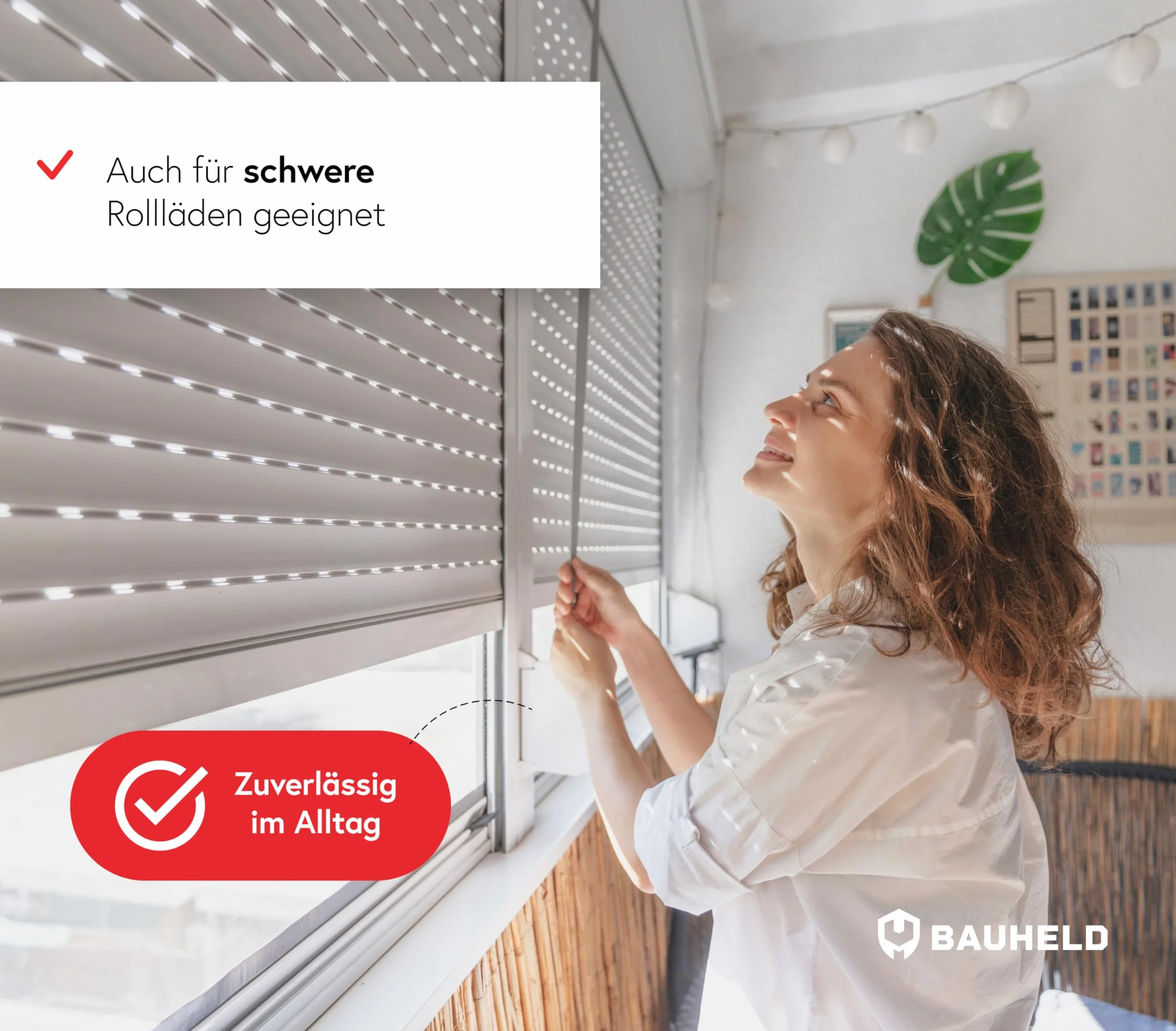Bauheld - Correa de Persiana 23 mm para Puertas y Ventanas, Fabricado en Alemania, Cinta Gris de Alta Resistencia y Estabilidad UV
