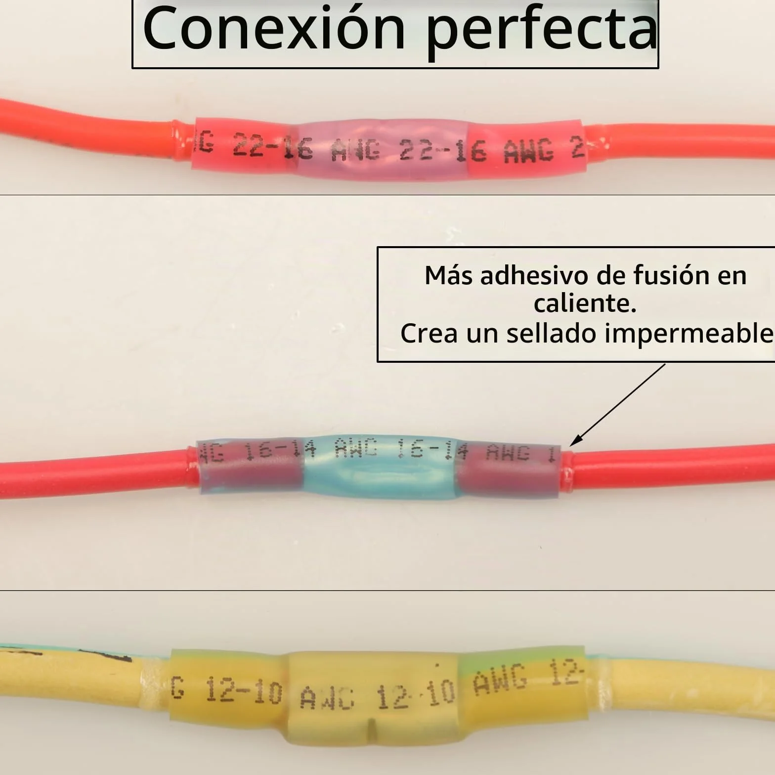 Terminales Eléctricos Termorretráctiles Impermeables 115pcs Conectores Alambre Grado Marino