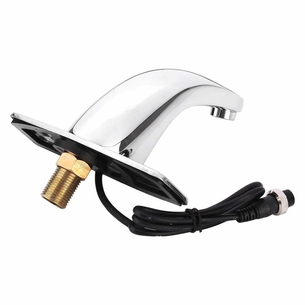 Grifo Automático con Sensor de Infrarrojos, Sin Contacto, Inteligente para Lavabo y Fregadero, con Válvula Mezcladora de Agua Fría y Caliente, para Cocina y Baño