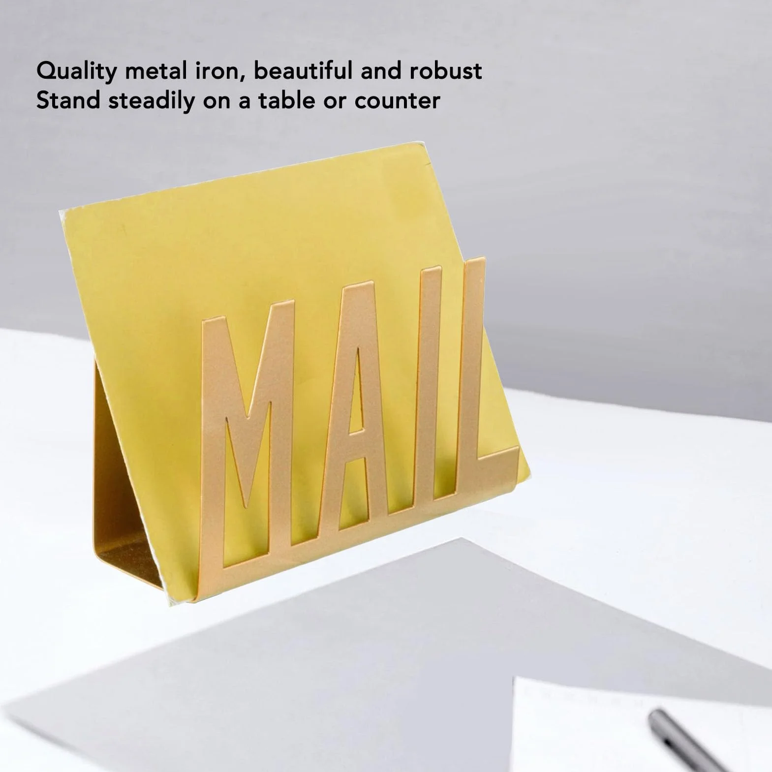 Soporte Organizador de Correo de Metal para Escritorio, Estante de Diseño Hueco para Facturas y Papeles