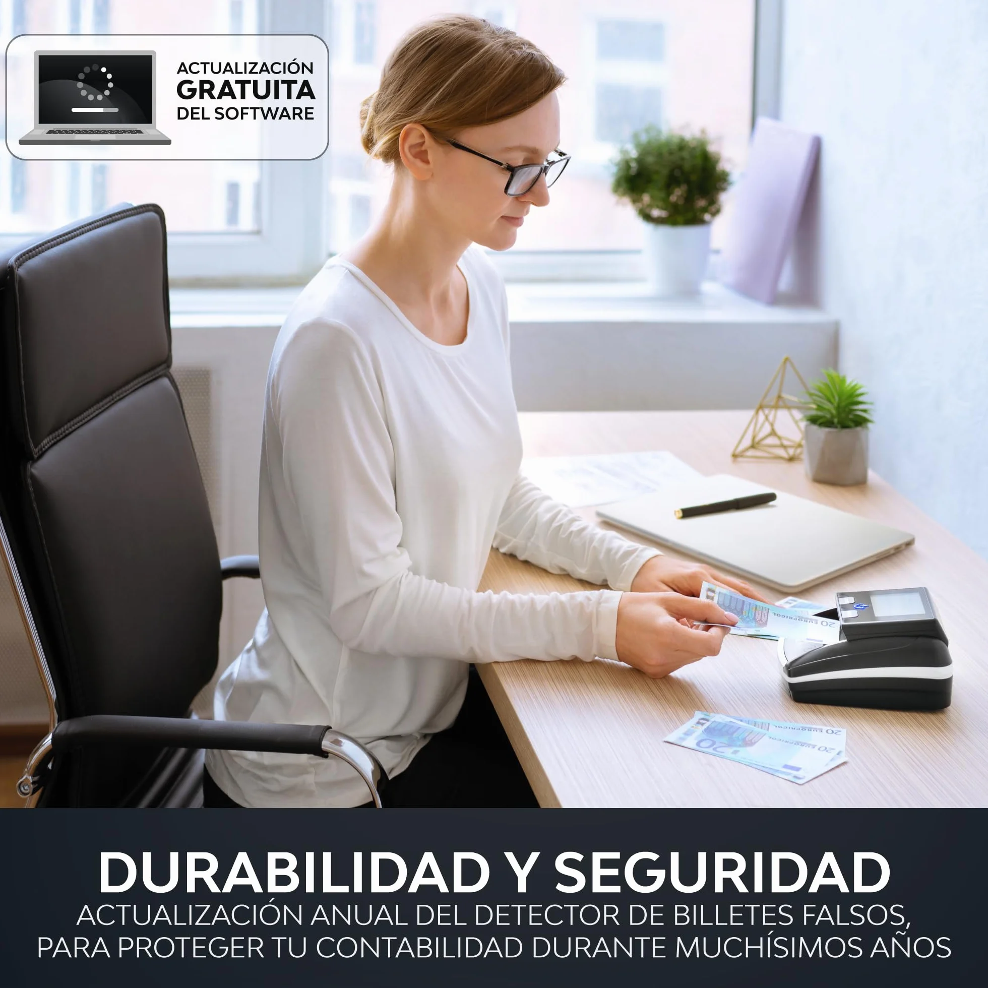 Detector Billetes Falsos UV MG IR Euros Dólares Libras