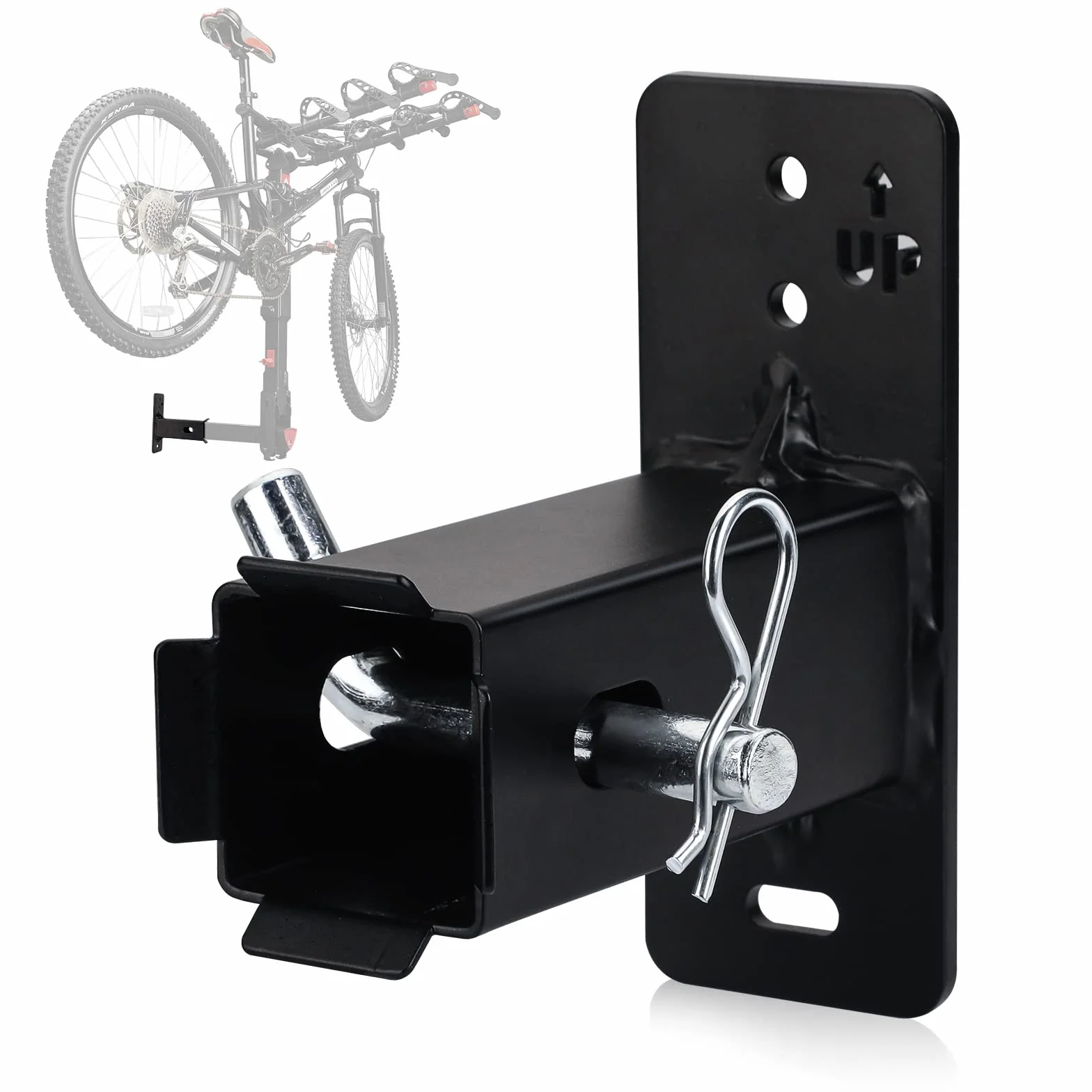 Adaptador de montaje en pared de 2 pulgadas, Colgador Bici Pared, Soporte de Pared para Bicicleta y Carga, Receptor de Enganche de Remolque Resistente