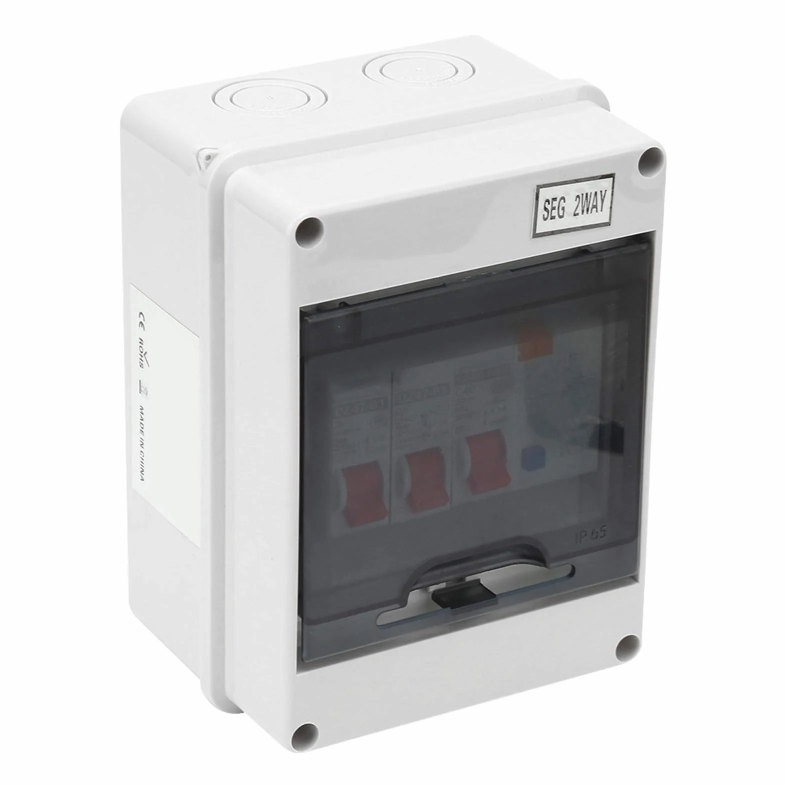 Unidad de Consumo Eléctrica de 2 Vías, 40A con RCD 30mA y 2 MCB 6A/16A, Protección IP65, para Caravanas y Garajes
