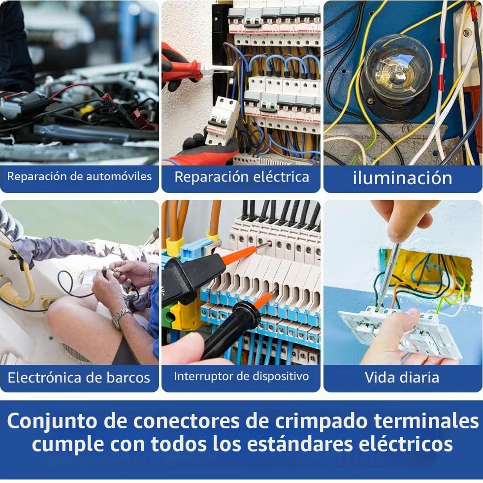 Terminales Eléctricos 300 Piezas 18 Tipos 0.5-16 mm² Aislados Caja Engarzar