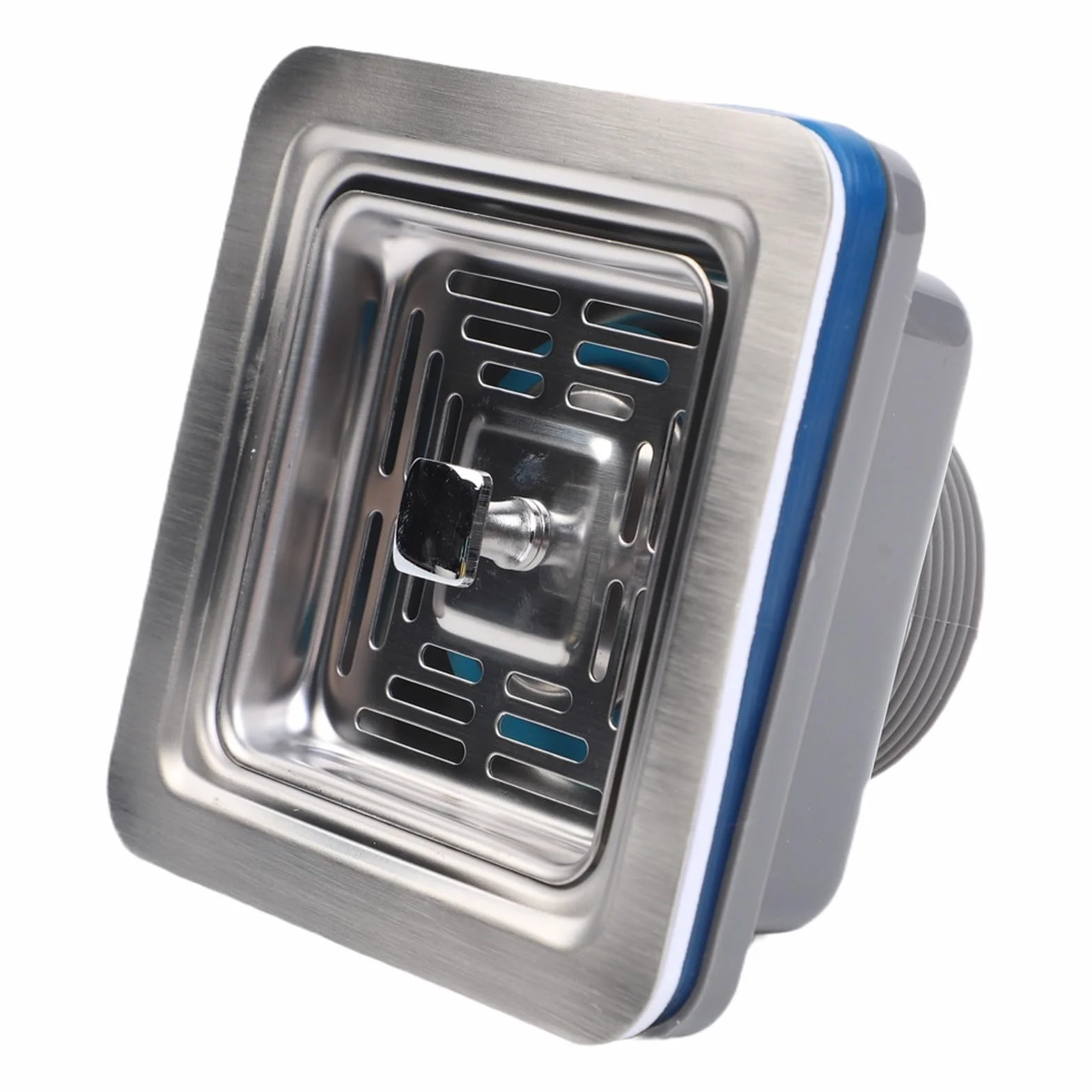 Desagüe cuadrado para fregadero de cocina 114 mm acero inoxidable