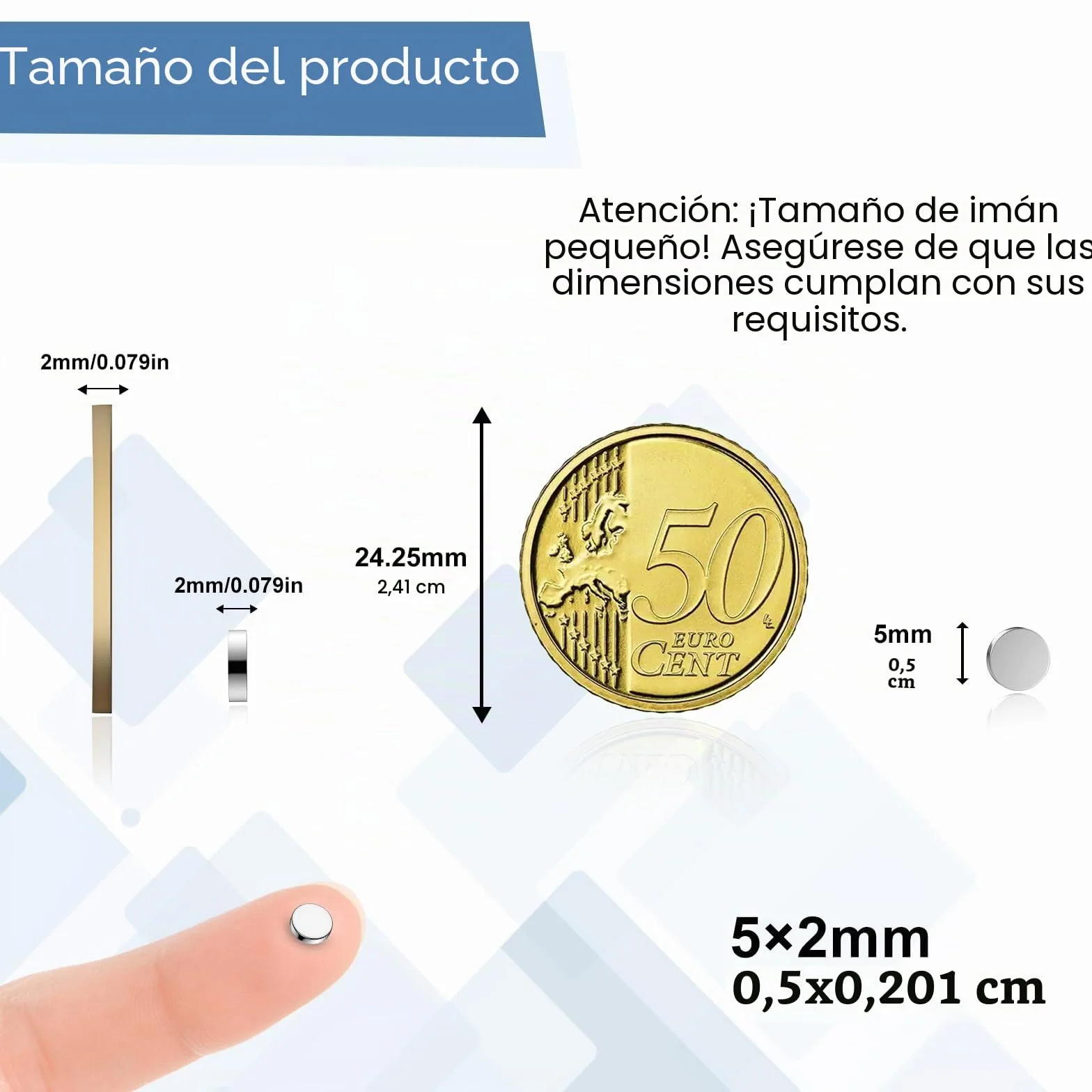 Imanes Fuertes 100 uds 5x2 mm para Frigorífico Pizarra Magnética Manualidades