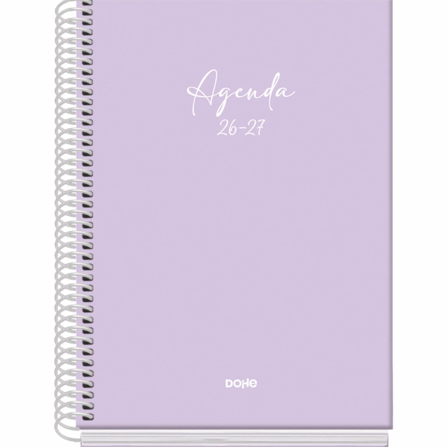 Agenda Escolar 2026 2027 A5 Tapa Dura Cierre de Espiral Semana Vista Serenity Morado