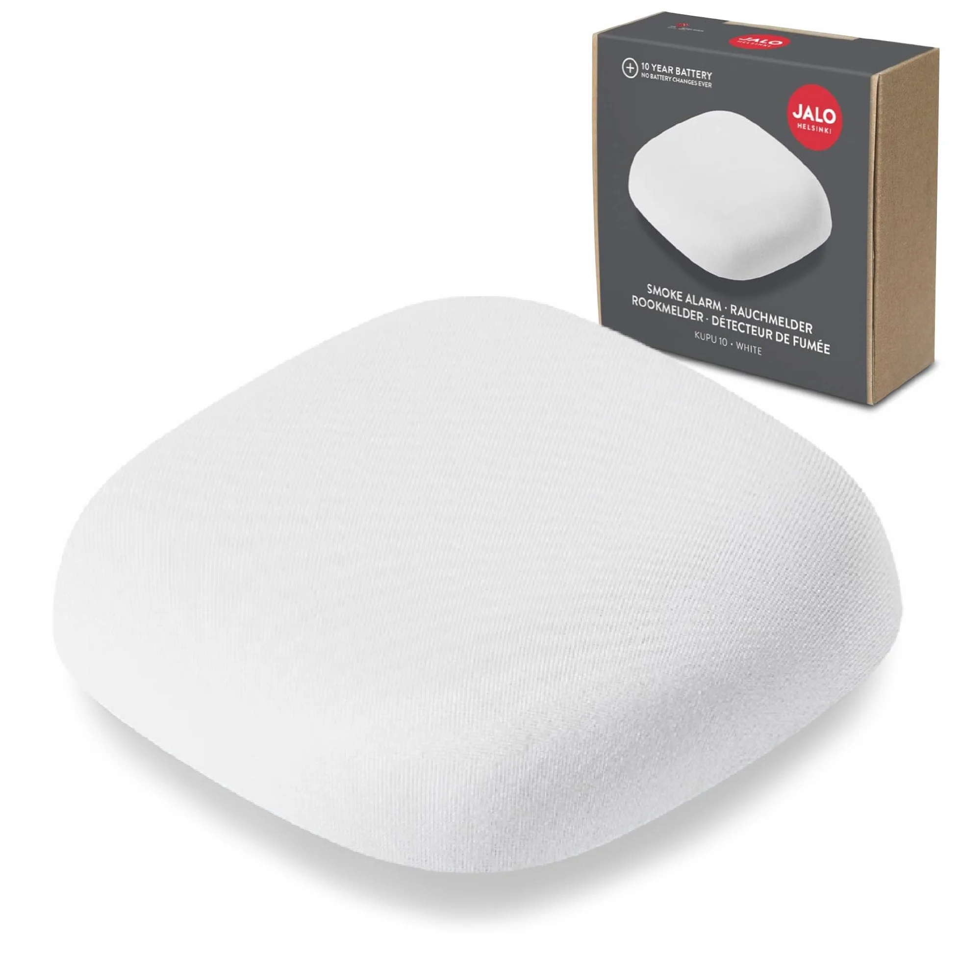 Jalo Kupu 10 Detector de Humo óptico para casa - Batería de Litio de 10 años - Diseño escandinavo - Blanco
