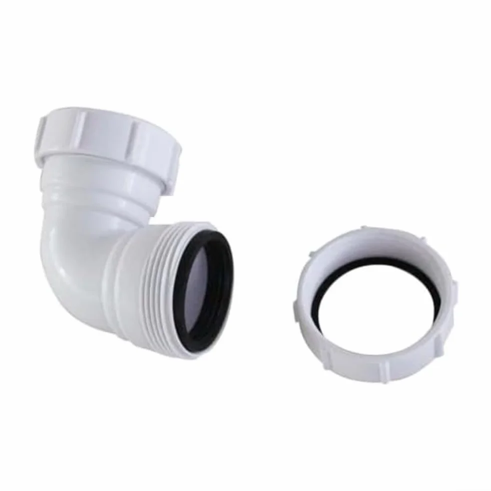 Codo de PVC 40 mm 90 grados accesorio tubería desagüe bañera cocina ducha conector fontanería blanco
