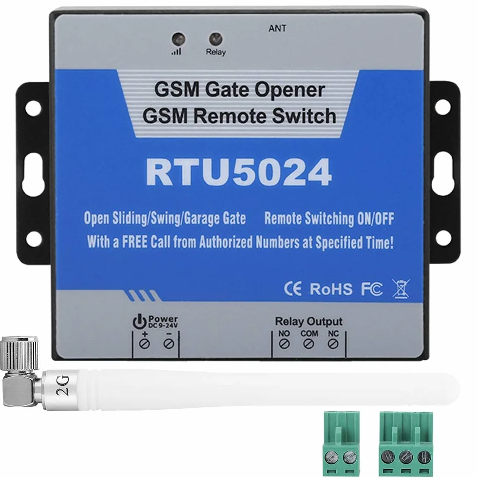 DEWIN Sistema de Control de Acceso, RTU5024 Controlador de Acceso GSM para Teléfono Móvil Interruptor de Control Remoto SMS Control de Puerta