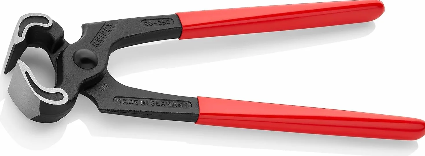 KNIPEX Tenaza para carpintero con cartulinas autoservicio recubiertos de plástico 250 mm, 50 01 250 SB | Cubierto de plástico de 250 mm
