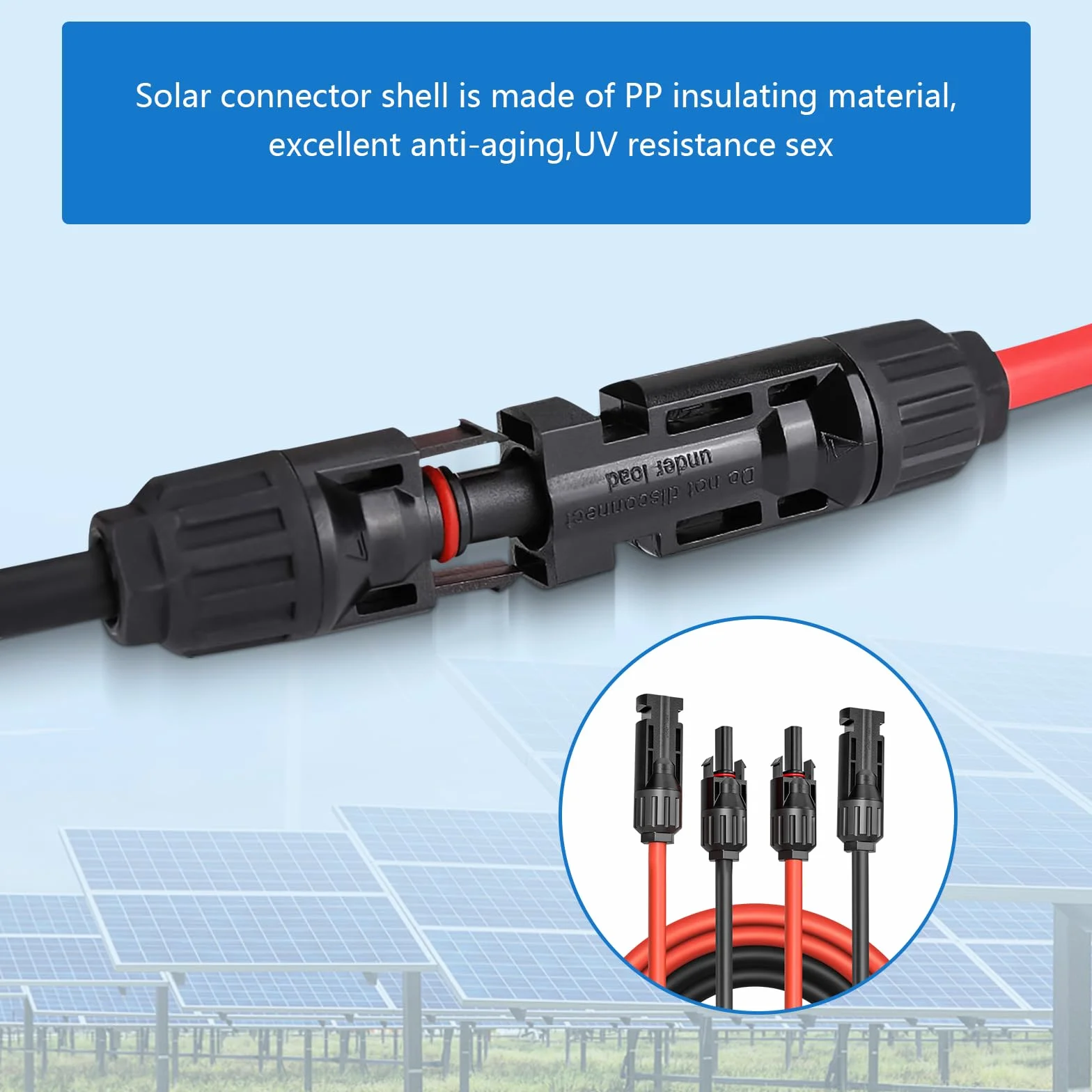 Cable de Extensión de Panel Solar de 6 mm², Alargador de Cable Solar de 1/2/3/5M, Cable de Cable Fotovoltaico con Conectores Hembra y Macho Kit de Adaptador para Panel Fotovoltaico (6mm²3m)