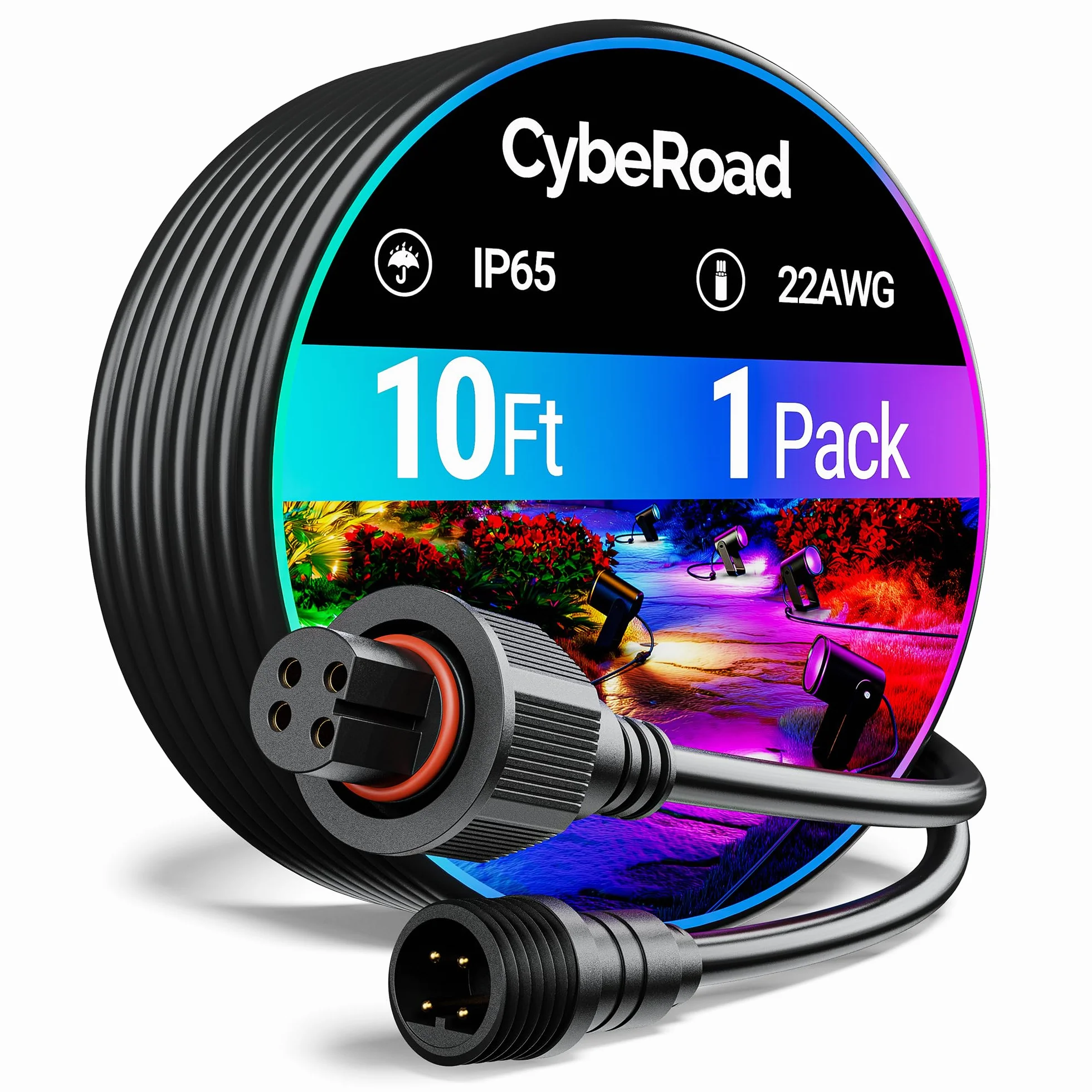 Cable de extensión de 10 pies para luces de inundación y focos Govee para exteriores, cable de extensión impermeable de 4 pines para Govee H7057, H7058, H7060, H7062, H7093, H7094, H7065