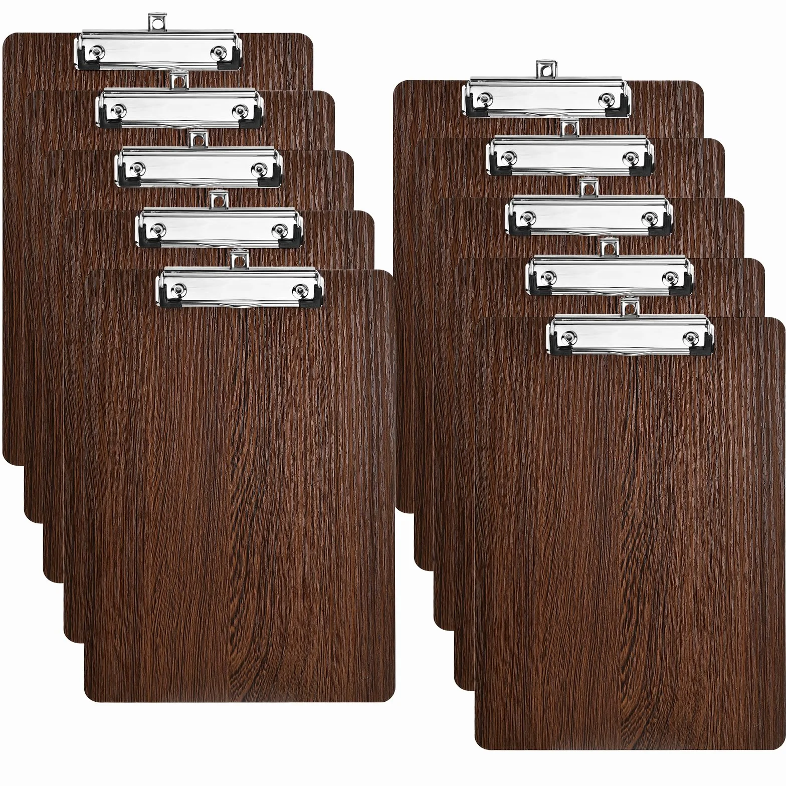 Portapapeles de Madera A4 con Pinza, Tablero de Escritura con Agujero Colgante, 10 Piezas para Oficina Escuela