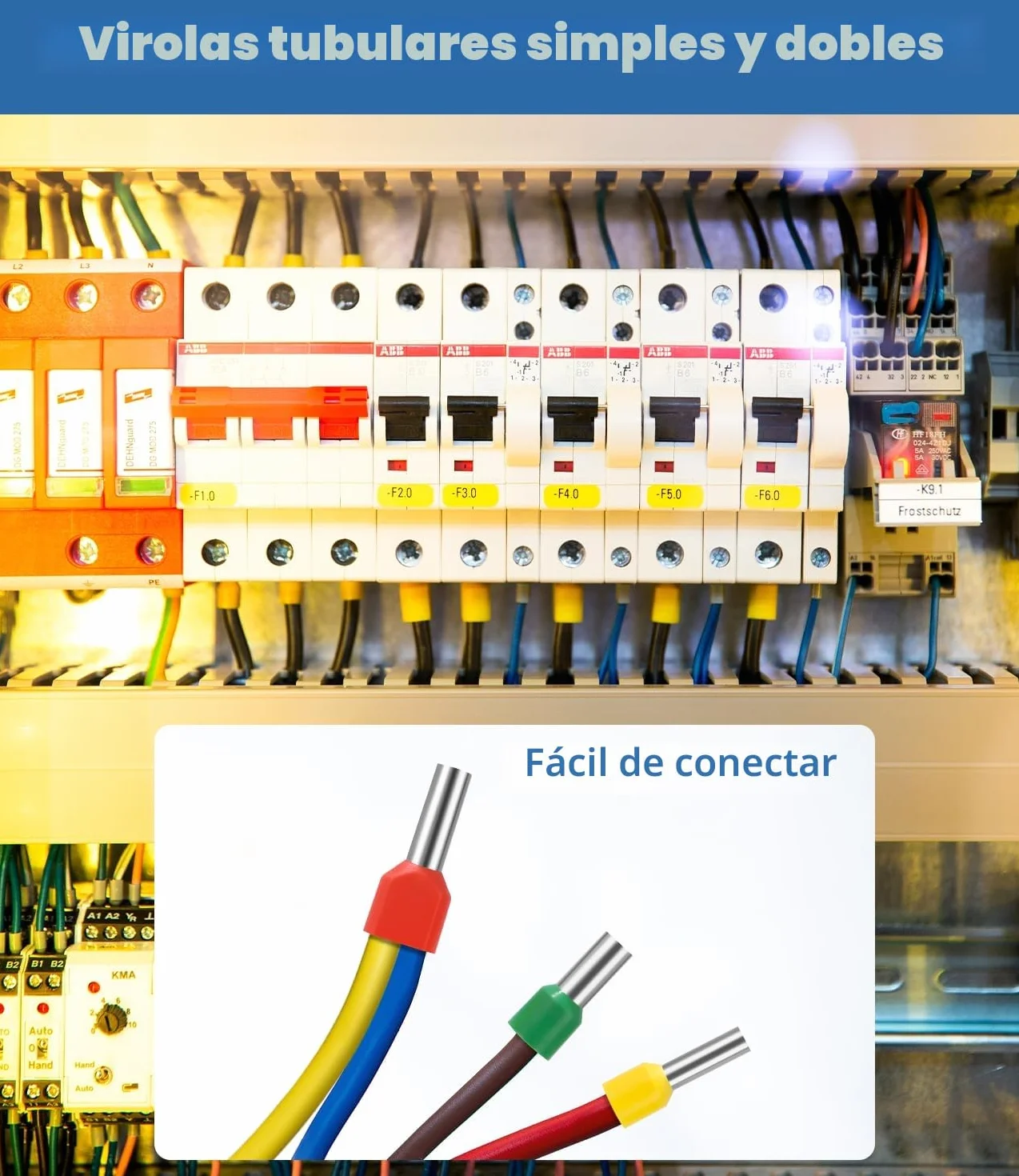 LEAZZLE 1200 Piezas Juego de Terminales Eléctricos 0.3~16mm² 0.5~6mm² Cables Electricos Bloque de Terminal Doble