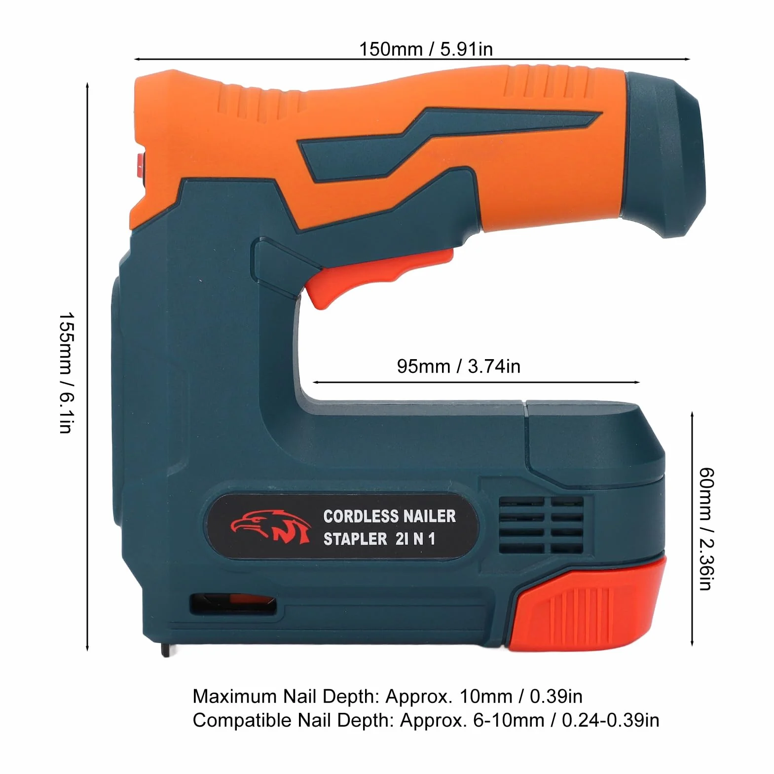 Sxhlseller Grapadora Eléctrica Inalámbrica Brad Nailer, Pistola de Clavos Portátil con Batería para Carpintería, Carga USB, Batería de Iones de Litio de 2000 MAh, para Reparación de Tapicería y