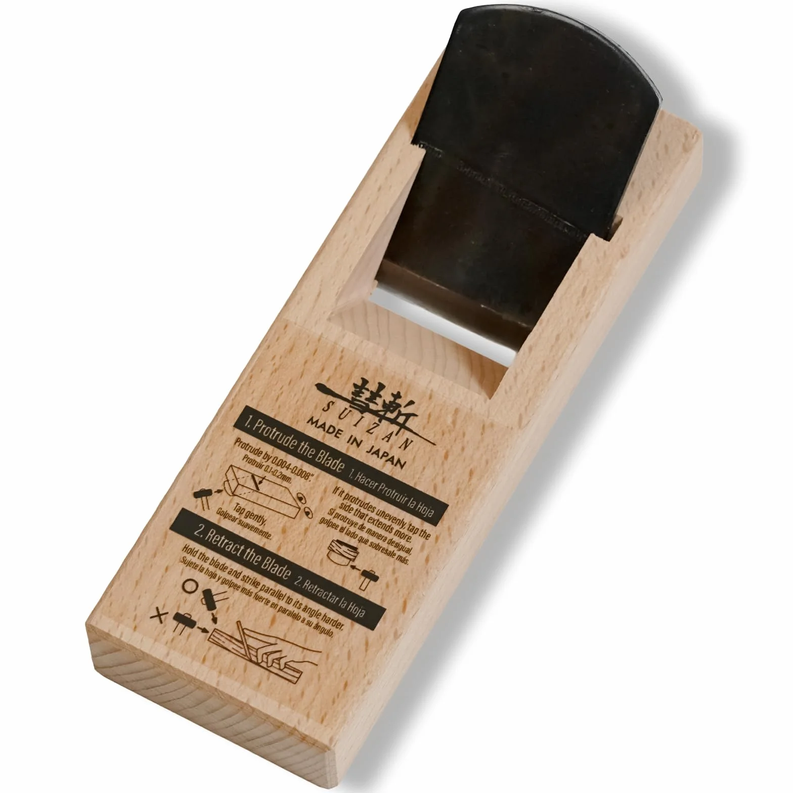 SUIZAN Kanna Cepillo manual japonés 42mm - Herramientas profesionales de carpintería para la madera