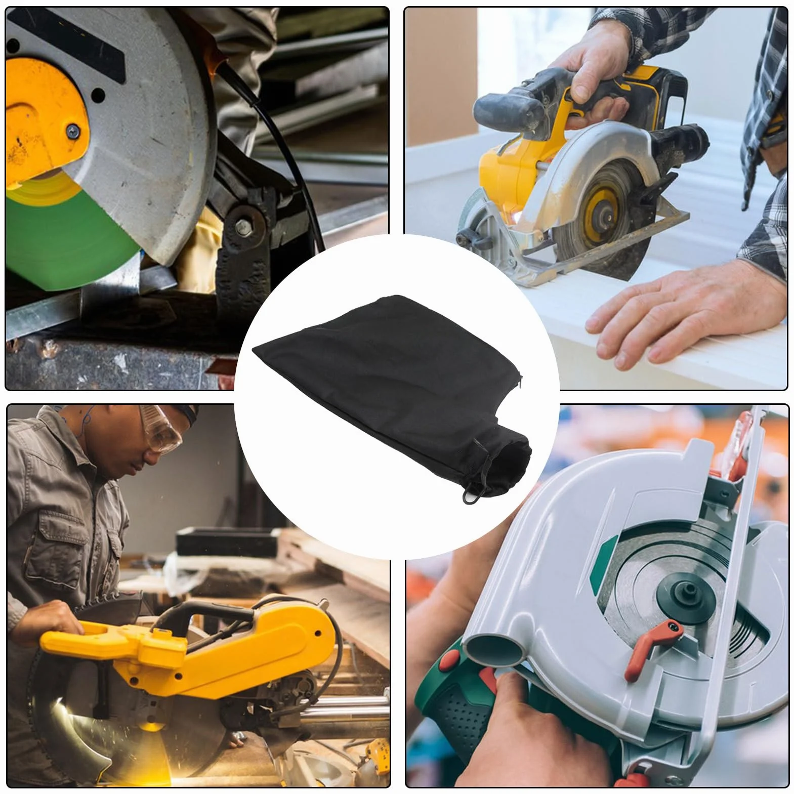 Bolsas Para Aserrín Para Sierra De Inglete, Bolsas De Polvo Para Sierras De Mesa, Bolsas Para Lijadoras, Negra Con Cremallera Para Modelo 225
