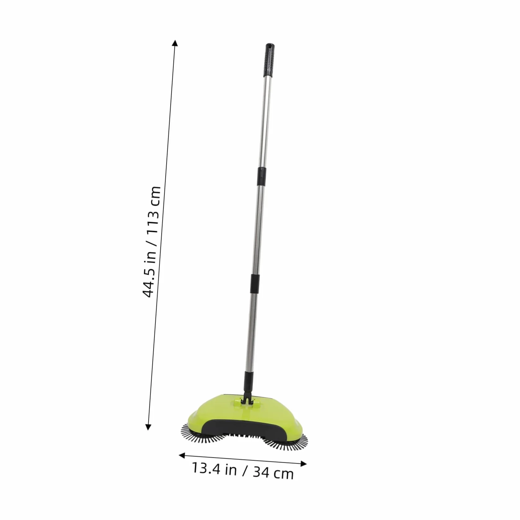 Ciieeo Barredora de Mano Hogar para Limpieza de Pisos Duros y Escoba de Empuje 360° Ajustable Abs y Acero Inoxidable sin Electricidad Recogedor Cubo Cerrado Verde