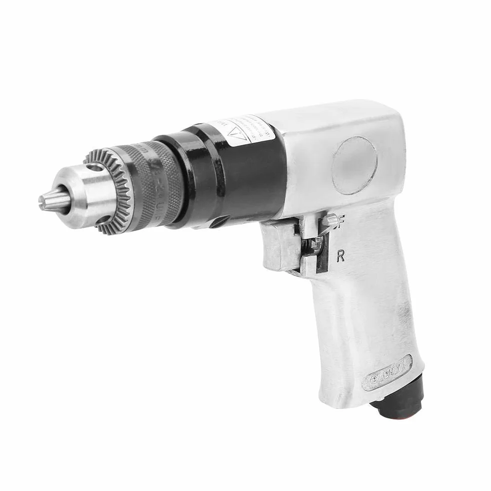 Taladro de aire reversible Jadeshay, 10 mm, 3/8 pulgadas, 1700 rpm, con llave y conector, portabrocas neumáticos