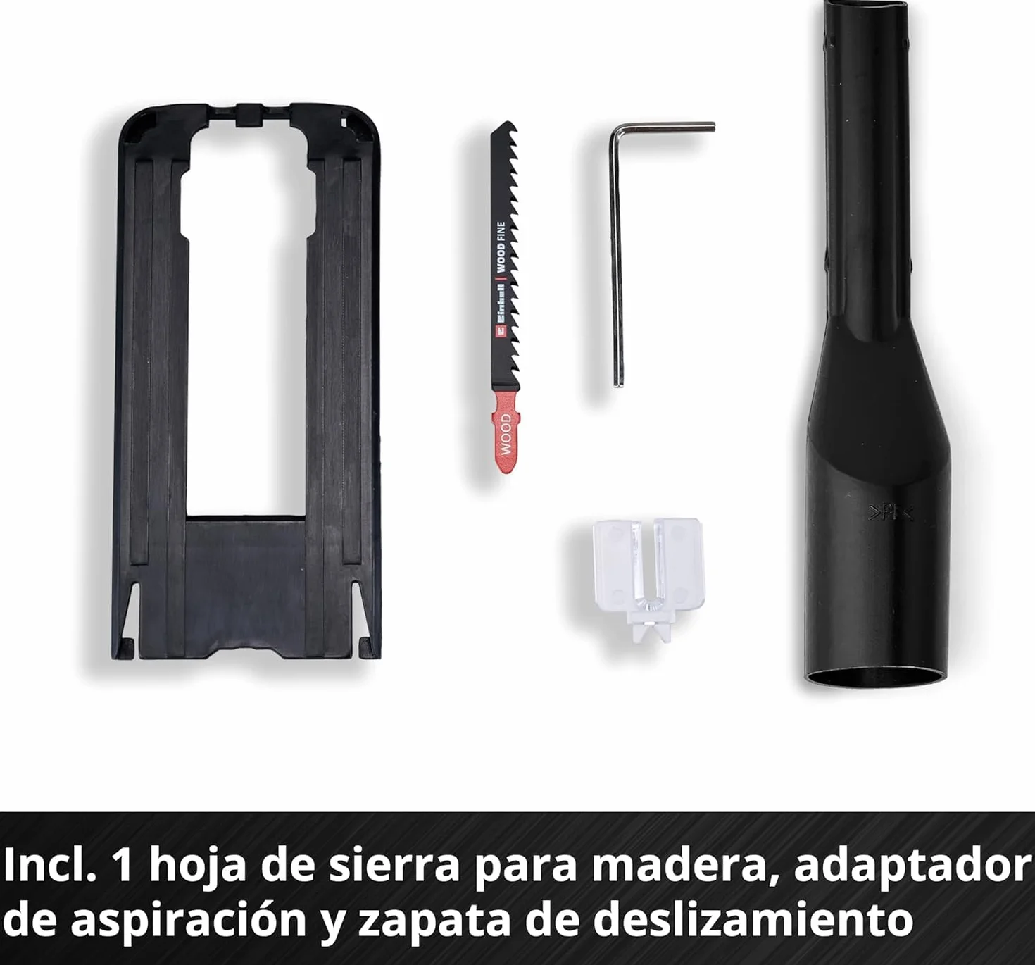 Einhell Sierra de calar a batería - TC-JS 18 Li - Solo Power X-Change. Litio-Ion, 18 V, incl. hoja de sierra de calidad KWB para madera, carrera pendular conmutable. No incluye cargador ni batería