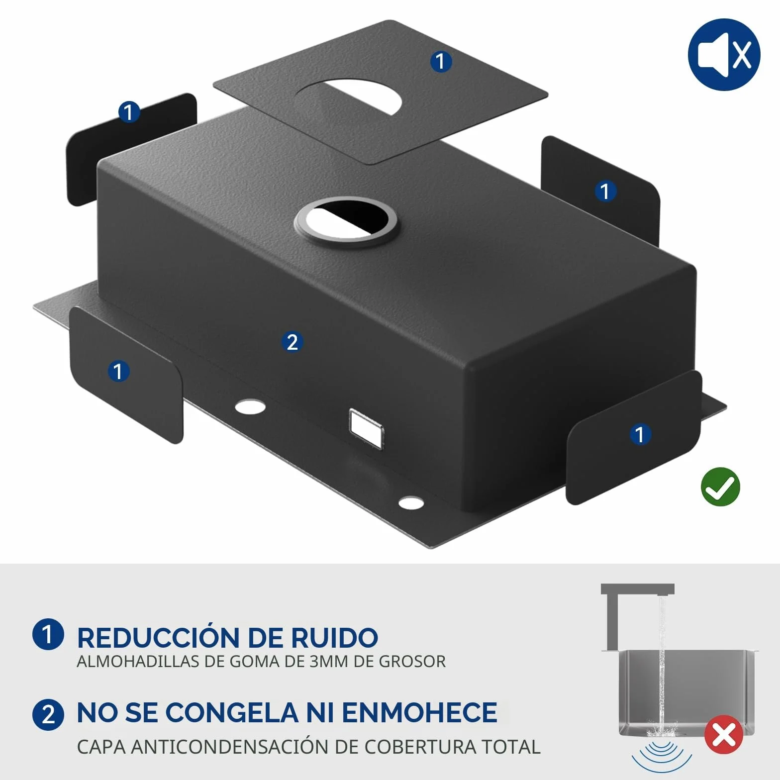 CECIPA 70×45cm Fregadero Sobre Encimera Con Cesta de Drenaje, Grande Cocina 1 Seno Para Armarios de 70cm o Más, Multifuncional de Acero Inox Con Sifón, Rebosadero y Residuos