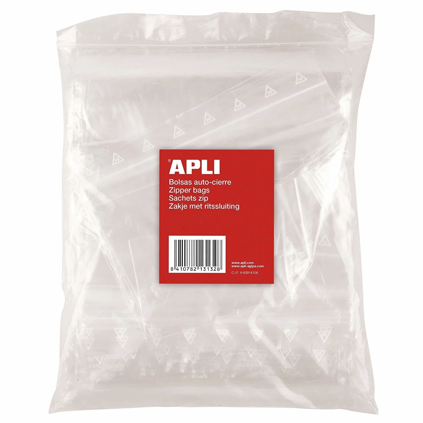 APLI Bolsa plastico autocierre 120x180 mm 100 unidades