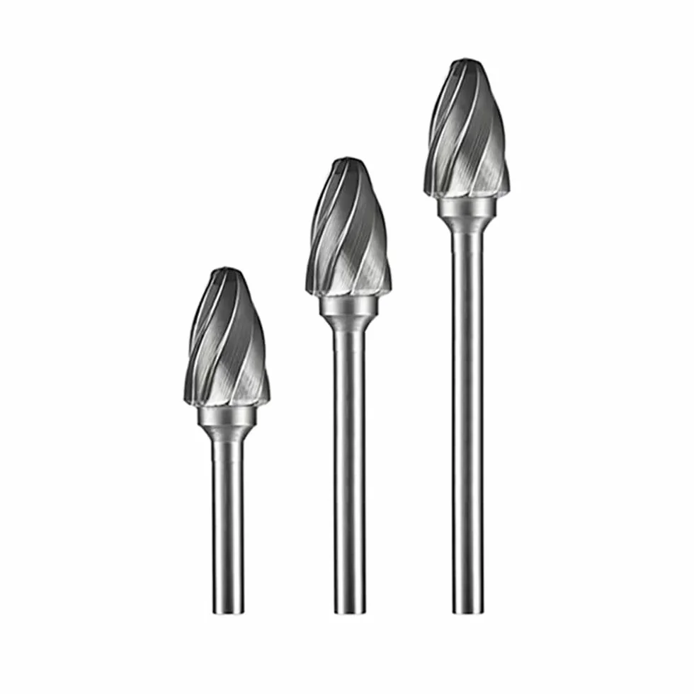 Fresa de Carburo Cónica Tipo F Vástago 6mm, Diente Grueso de Ranura Única, Lima Rotativa de Acero de Tungsteno para Madera Dura Metal Aleación de Aluminio Rectado Grabado, 1Ud(10mm)