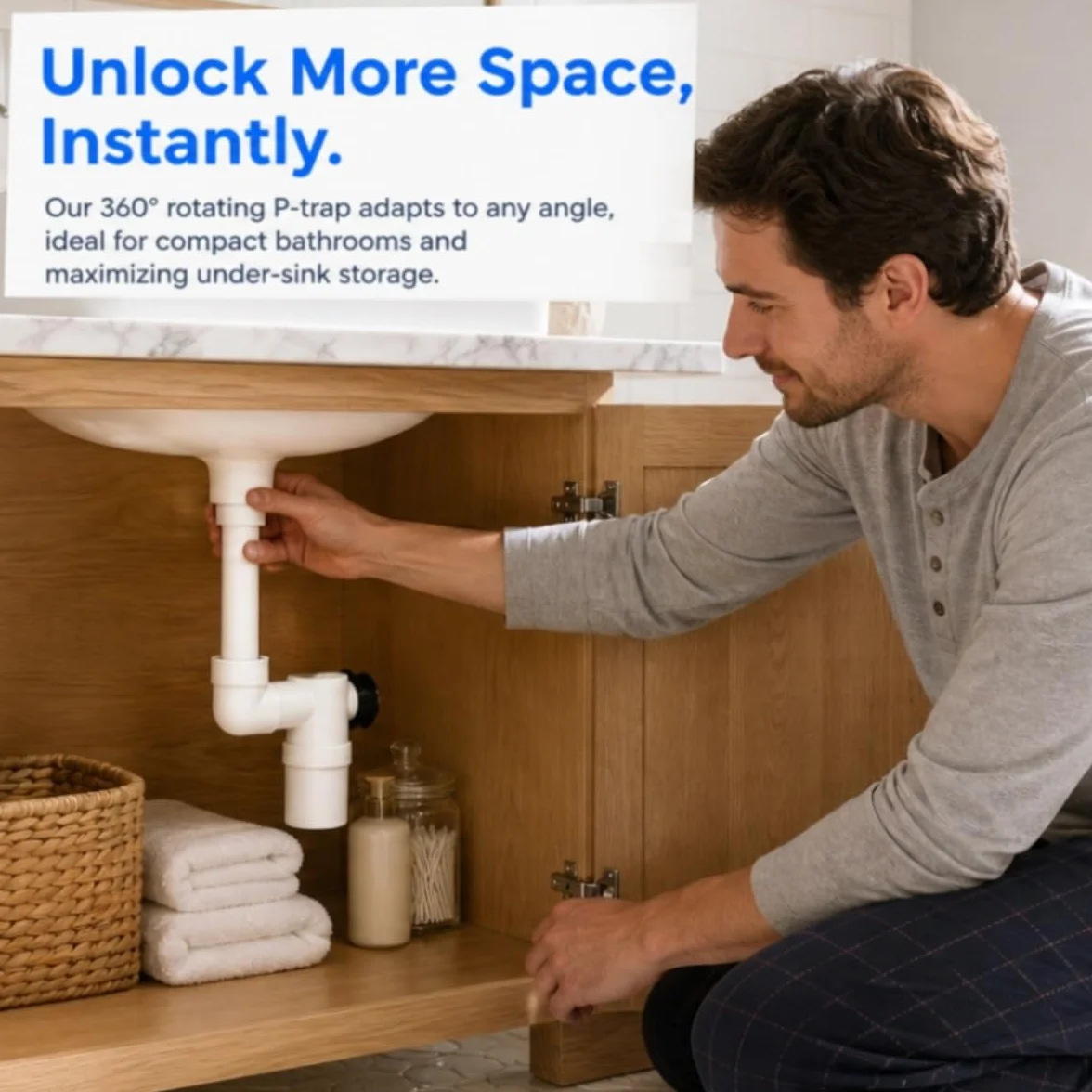 Sifón Desagüe Flexible 1 1/4" Antiolores Sello Hidráulico 60mm Tubo Lavabo Baño Autolimpiable Kit Fontanería Blanco