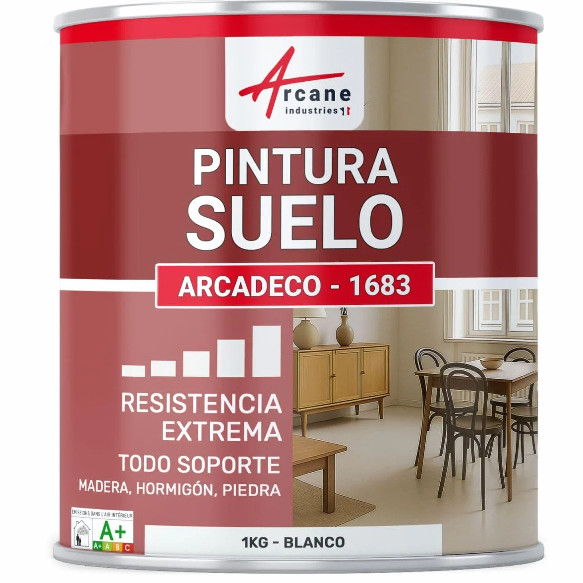 ARCANE INDUSTRIES Pintura para suelos interiores poliuretano, multisoportes ARCADECO - 1683 - Blanco