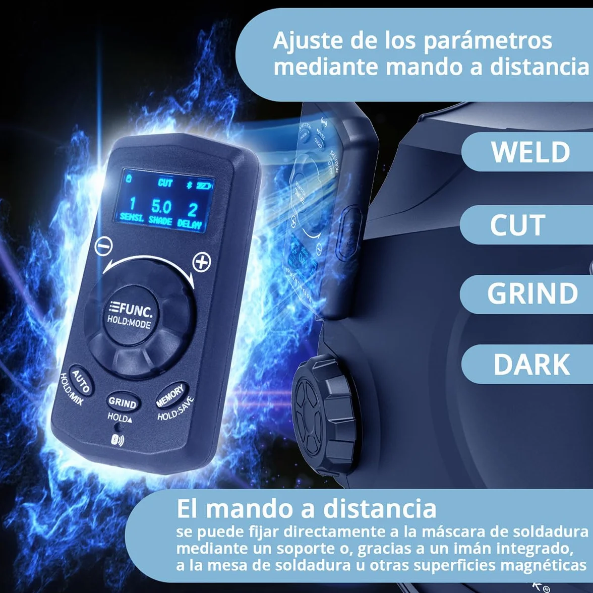 STAHLWERK Master Air - Casco de soldadura automático 3 en 1 con entrada de aire fresco, control de función por Bluetooth, reproducción de color verdadero, oscurecimiento DIN 4 a DIN 14, clase óptica 1