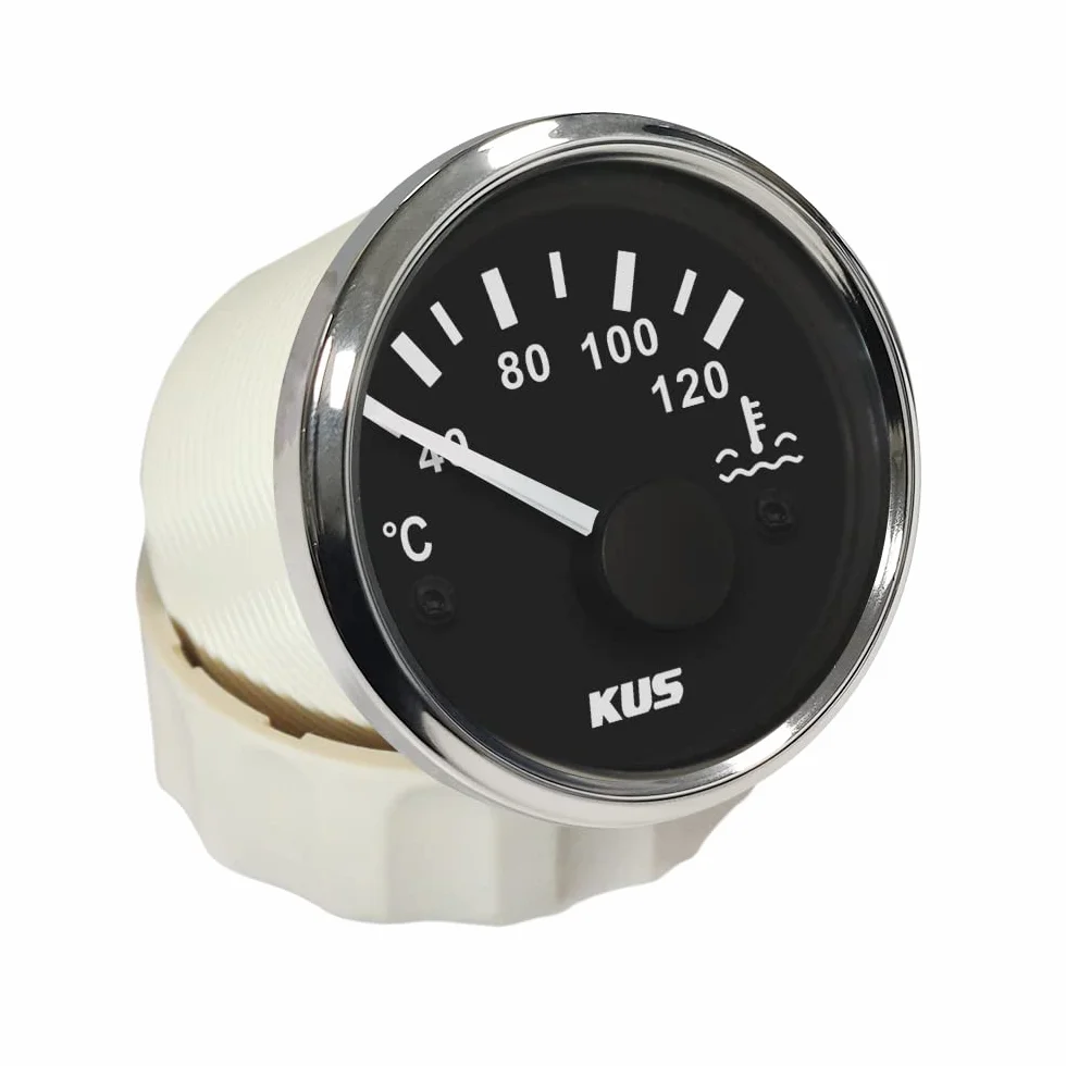 KUS - Indicador de temperatura del agua impermeable de 40 a 120º C con luz de fondo de 12 V/24 V 52 mm