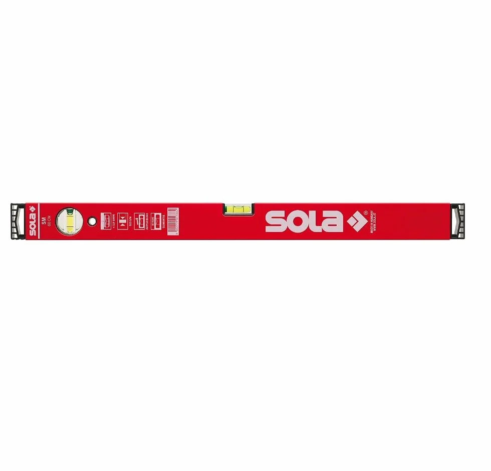 Sola SM RED - Nivel de aluminio de 100 cm con 2 burbujas