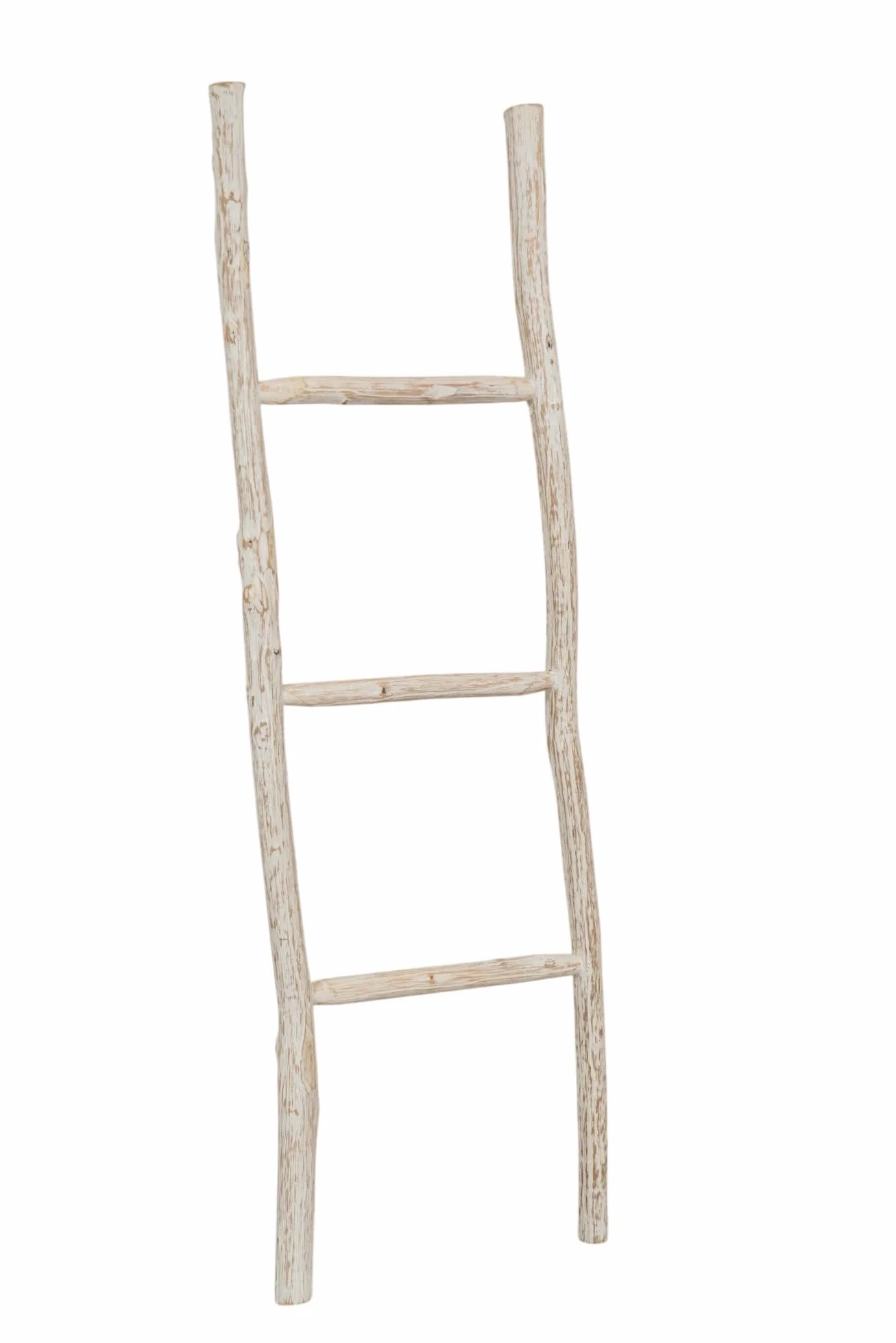 Biscottini Escalera toallero baño 108 x 32 x 3 – Escalera decorativa de madera – Toallero de bambú
