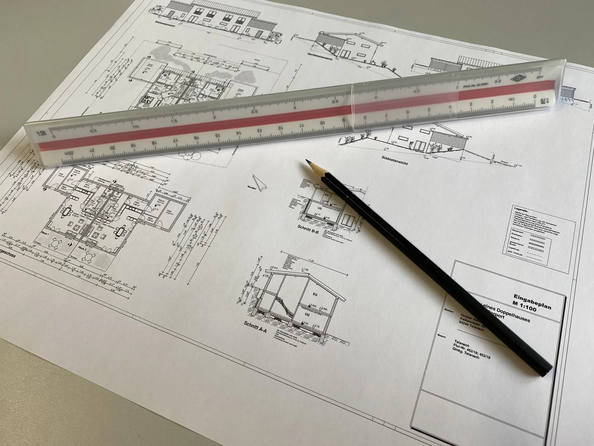Wedo Arquitecto 1 regla prismática 30 cm blanco