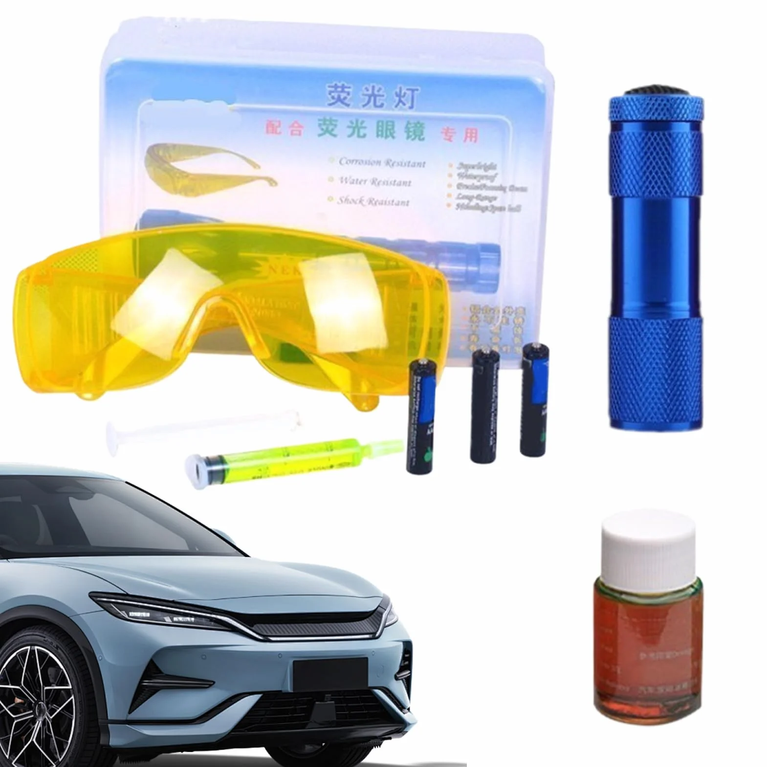 Kit Detector De Fugas para Aire Acondicionado | Linterna para Pruebas de Fugas en Aire Acondicionado - Tester Multiusos Eficiente para Fugas En Coches Congeladores Electrodomésticos