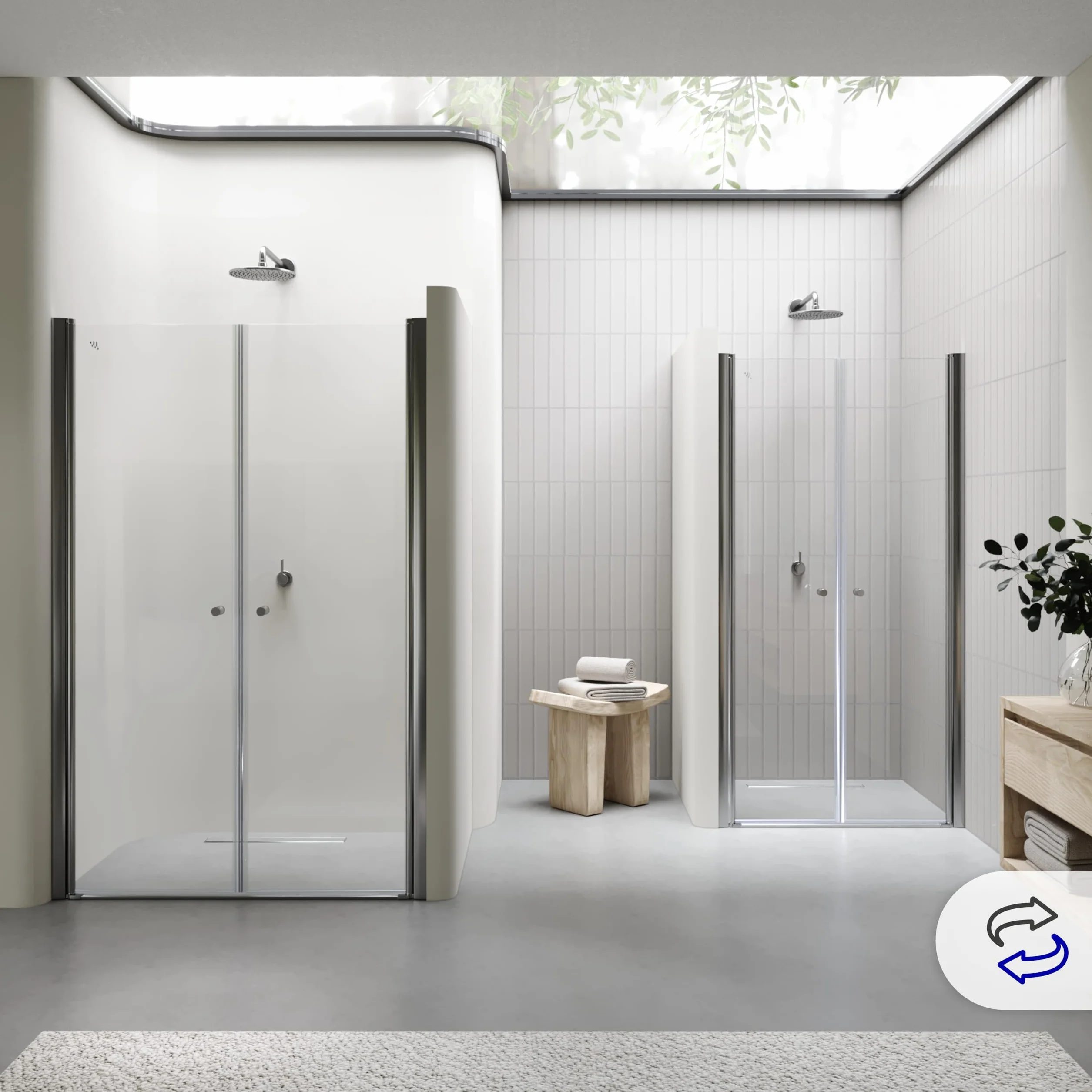 Mampara de ducha Lima, regulable de 116-120 cm, altura 185 cm, puerta doble abatible, cristal de seguridad templado transparente ESG 6MM, perfiles cromados #DTC