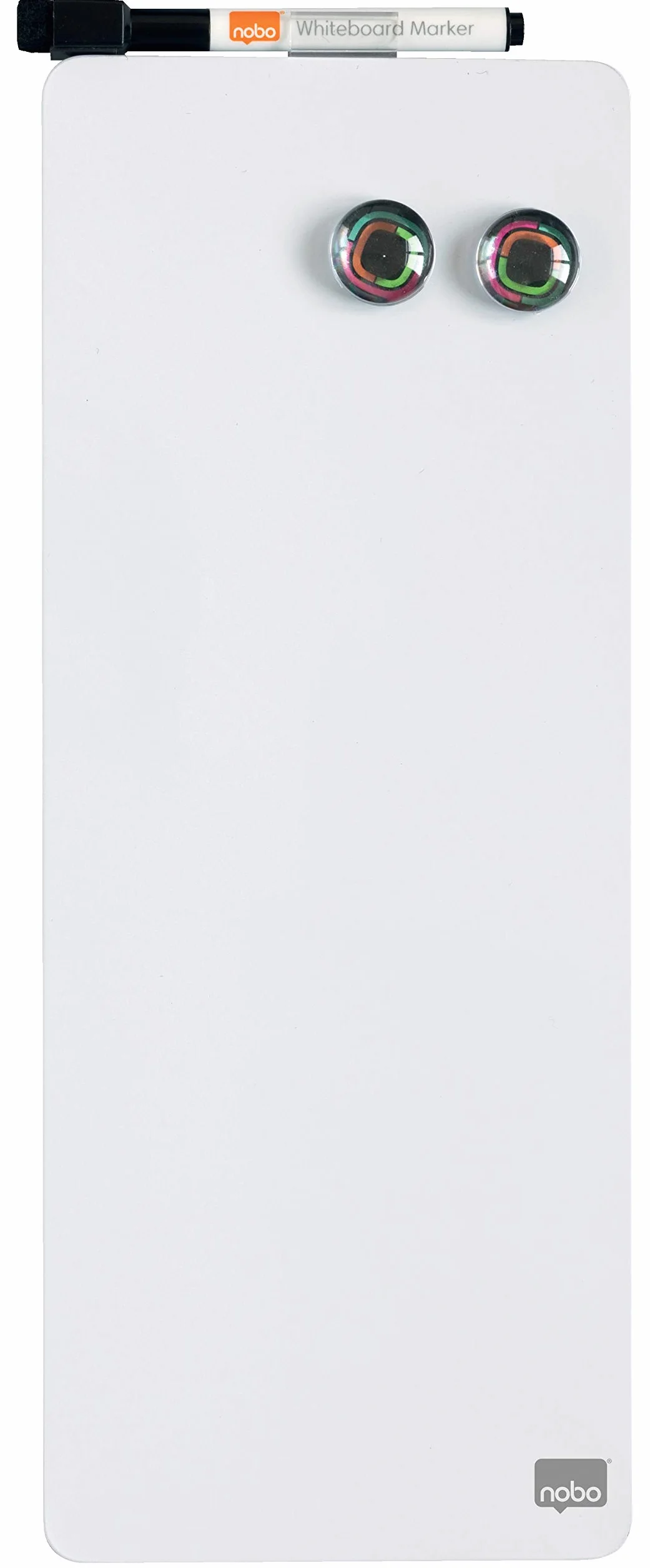 Nobo Tiras Magnéticas Adhesivas Blancas, Sin Marco, Borrado en Seco, Fácil de Limpiar, Aptas Para Uso En Pared, Clip Integrado para Rotulador, Casa y Oficina, 140 x 360 mm, Blanco, 1903764