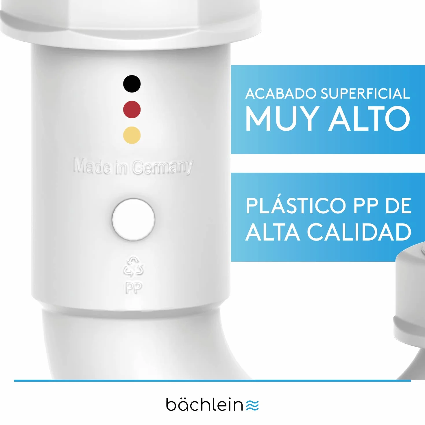 Bächlein G 1 1/4 Sifón de Lavabo Plano 32 mm para Baño - Ahorro de Espacio - Hecho en Alemania