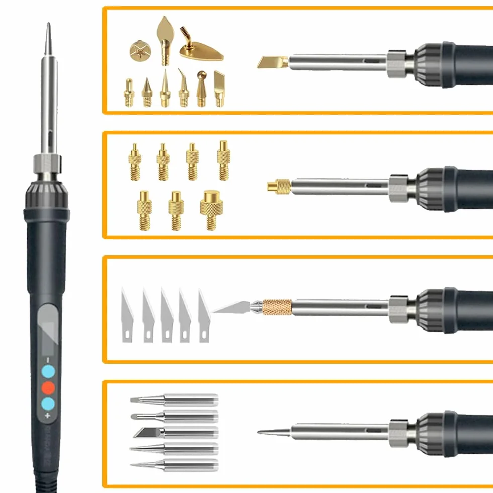 Heat Set Insert Tools Kit Brass Nuts 3D Printing 60W Digital Soldering Iron 94PCS