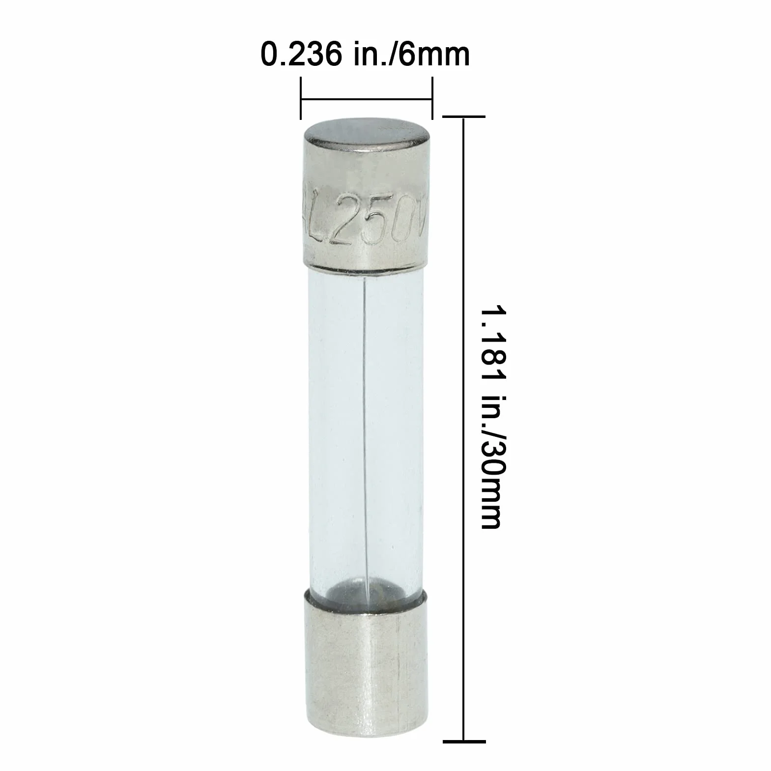 AUKENIEN 15 Valores 150 Piezas 6X30MM 250V Fusibles Cristal 0,5A 1A 1,5A 2A 2,5A 3A 5A 6A 7A 8A 10A 15A 20A 25A 30A de Tubo de Vidrio de Fusión Rápida Surtido Soplo Soplado Rápido Kit Fusible