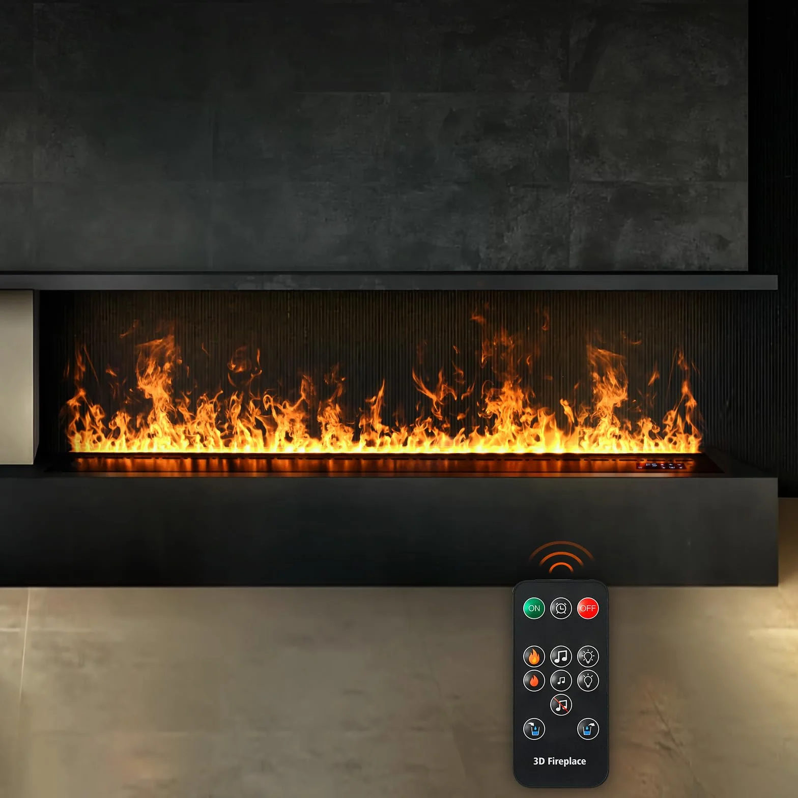 Chimenea de Vapor de Agua, Control Remoto Fuego eléctrico Inteligente, Chimenea eléctrica, 500mm