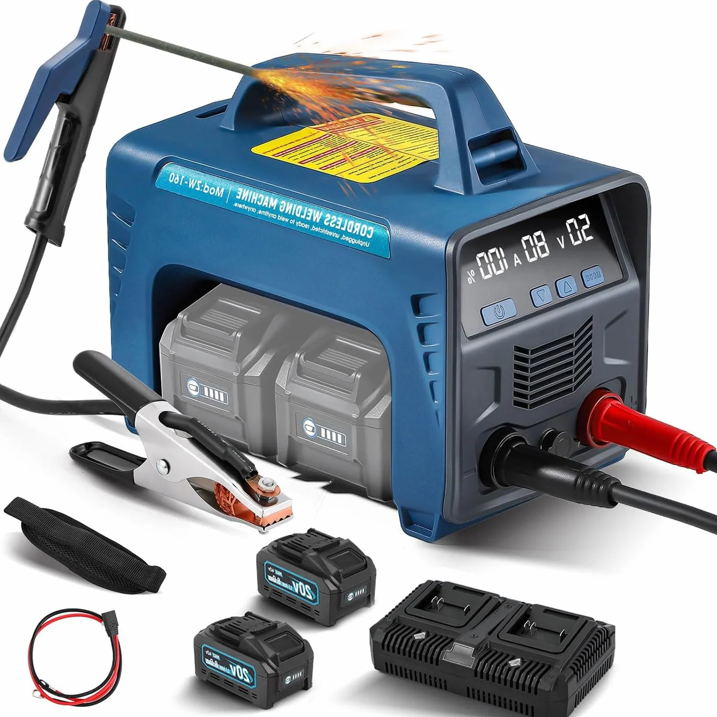 Máquina de soldar inalámbrica, soldador inversor portátil alimentado por batería para talleres de reparación y construcción