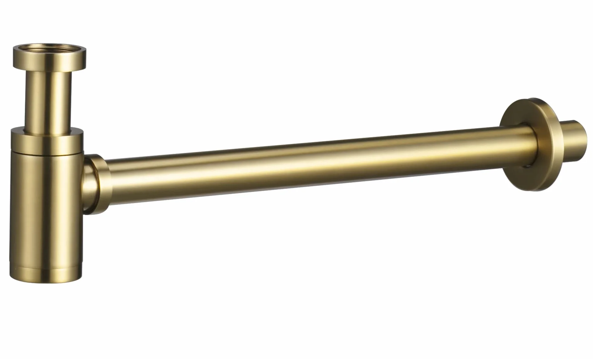 Sifón para lavabo o bidé IMEX Oro Cepillado Set de Desagüe con Abertura de Limpieza SCL002/OC