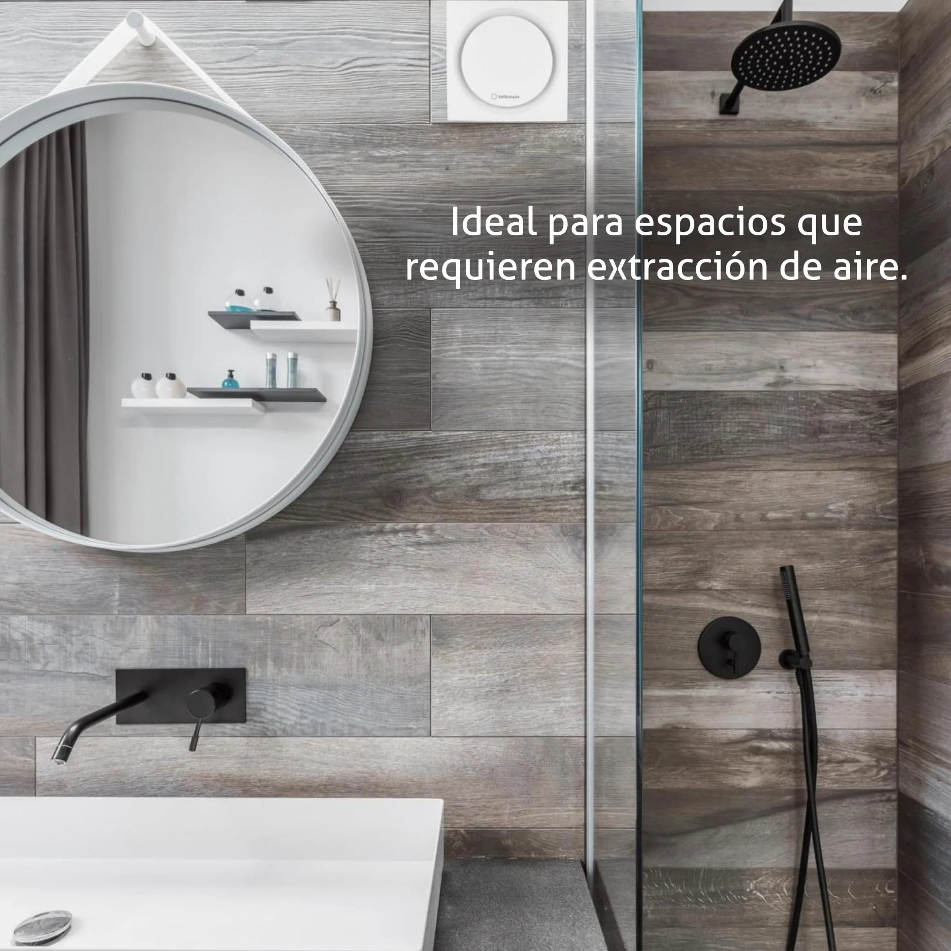 Turbionaire RING 100 SW Extractor de Baño 100 mm Doble aspiración perimetral y frontal Blanco mate IPX4 Silencioso