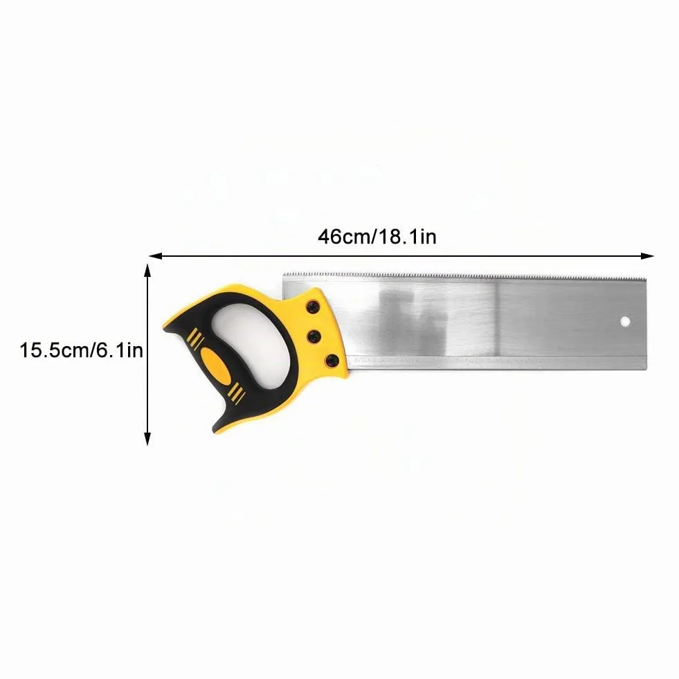 Futihing - Sierra ingletadora con guía de plástico ABS de 30,5 cm, caja de ingletes con sierra trasera de 35,5 cm para carpintería