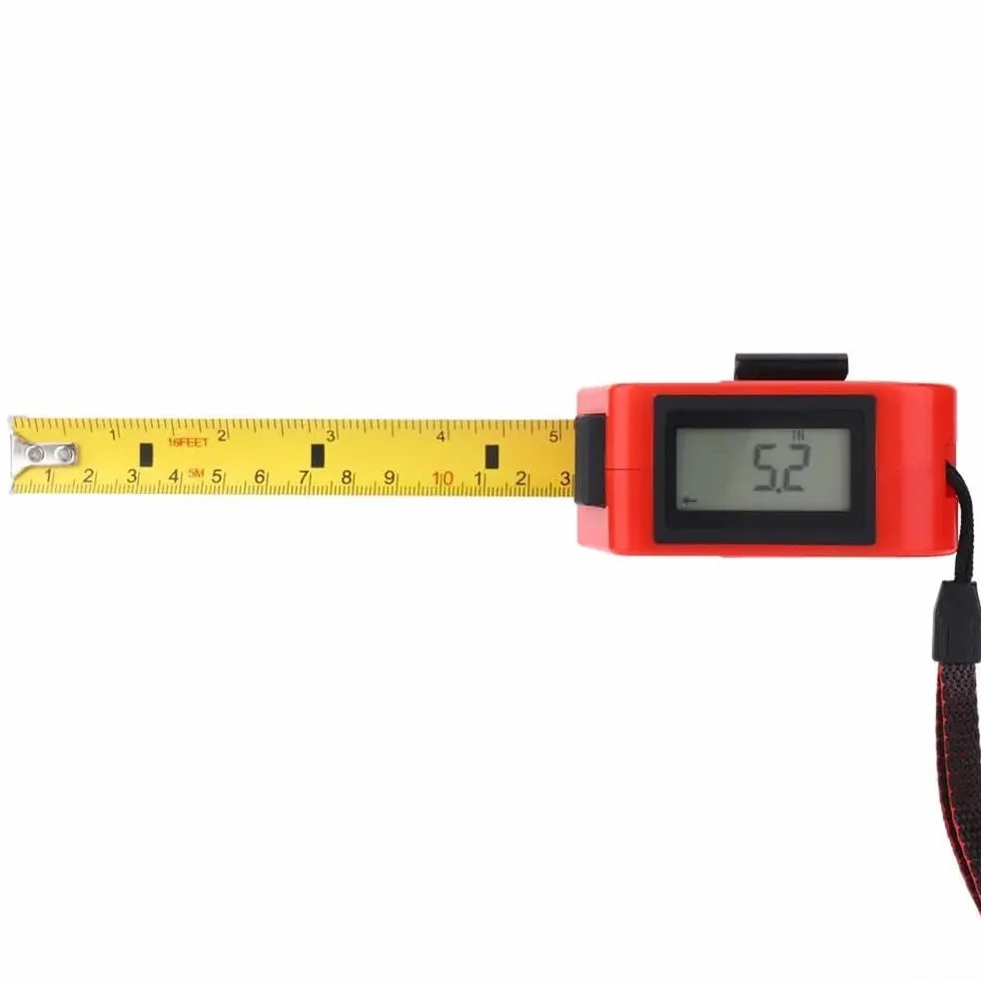 Cinta métrica digital de 5 m con graduaciones métricas solo y pantalla de respuesta rápida para tareas de planificación y levantamiento de sitios de dibujo técnico