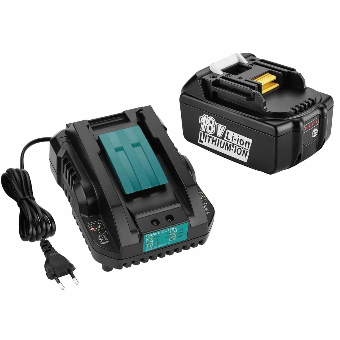 Energup Batería 18V 5.0 Ah con Cargador para Makita Batería 18V BL1850 BL1840 BL1830 BL1820 Compatible con Makita Cargador DC18RA DC18RC DC18RD