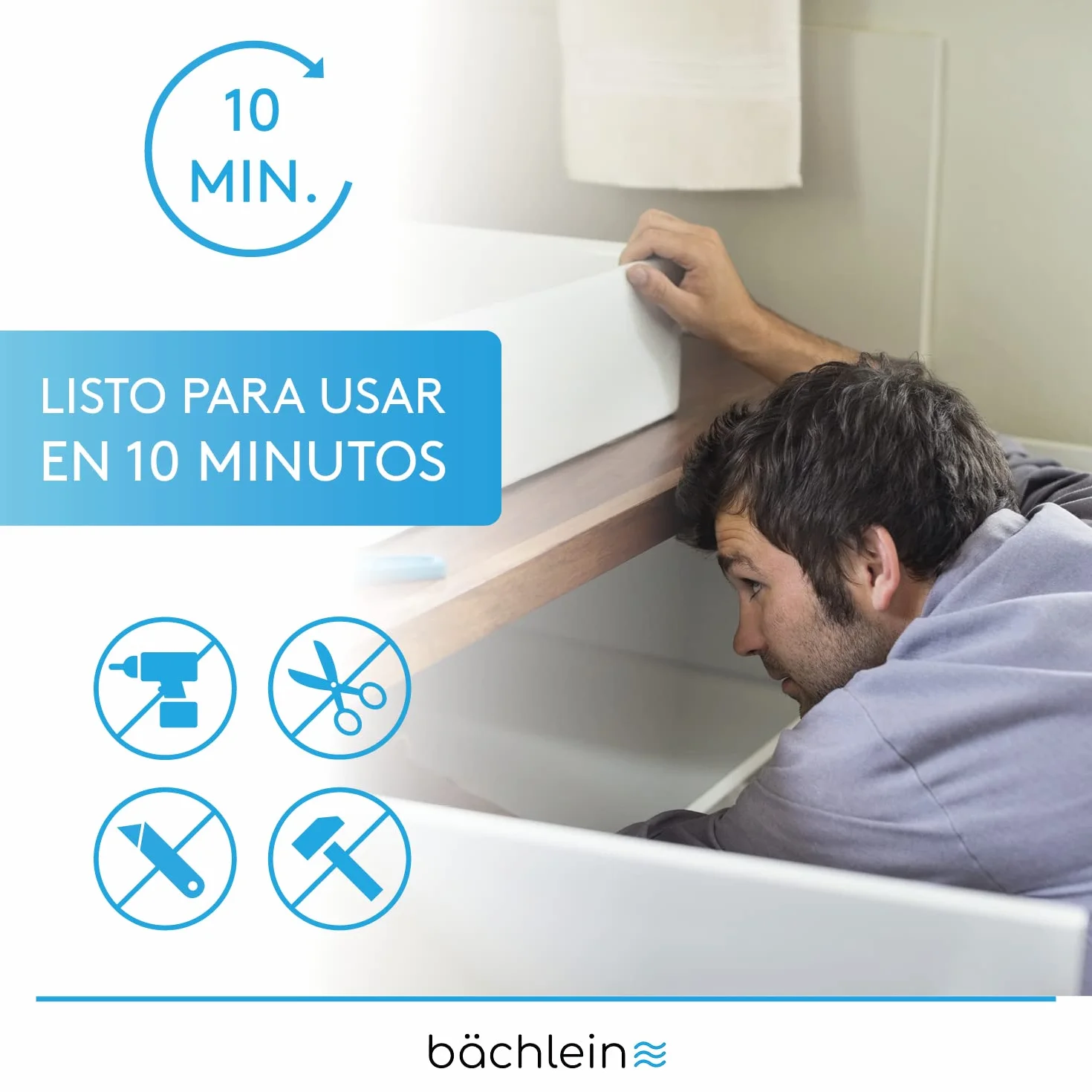 Bächlein Sifón Tubular Flexible para Fregadero, Trampa de Olores G 1 1/2"